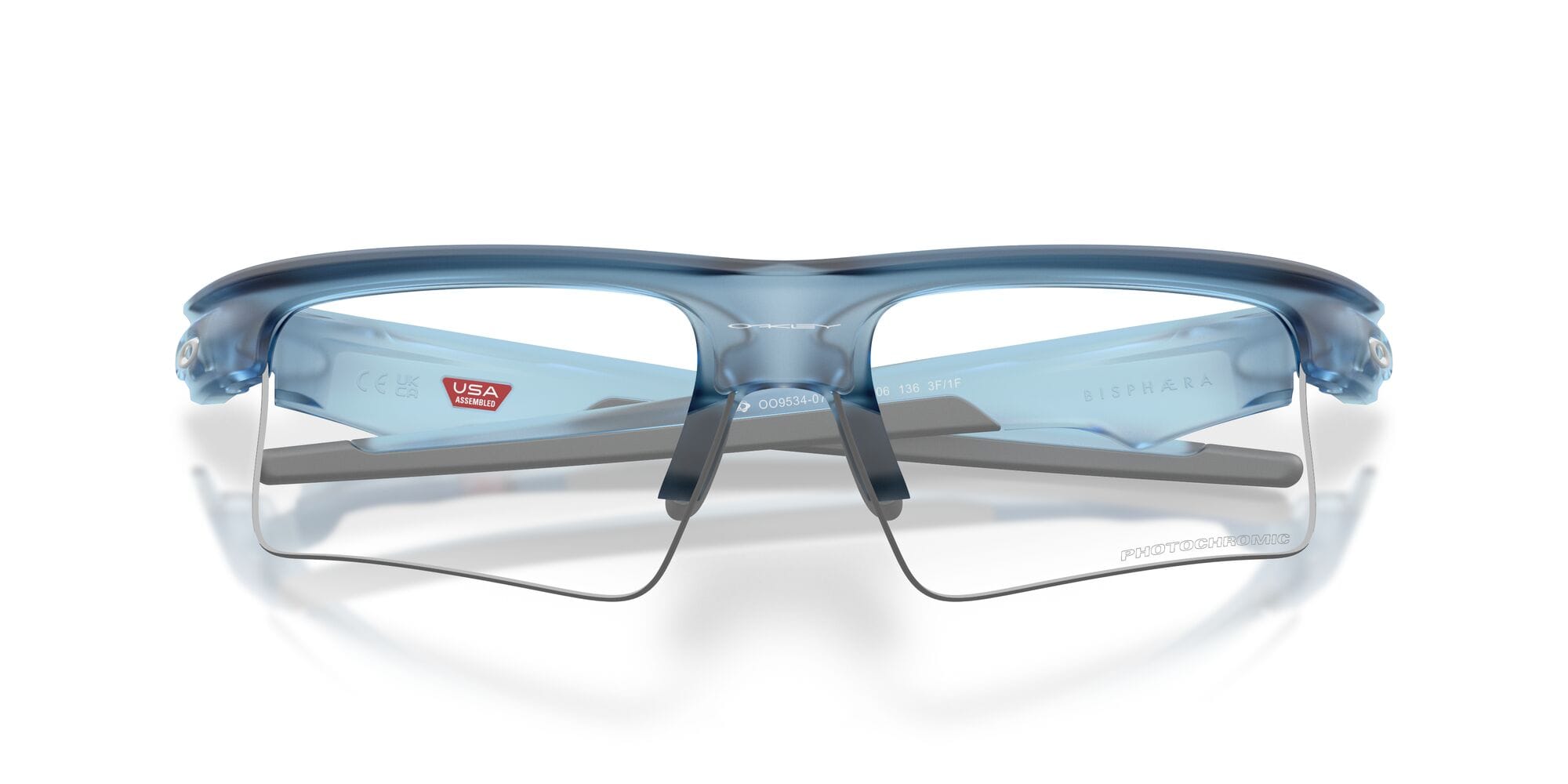 Bispaera speed 953407 matte transparent stonewash clear to black iridium photochromatic lens