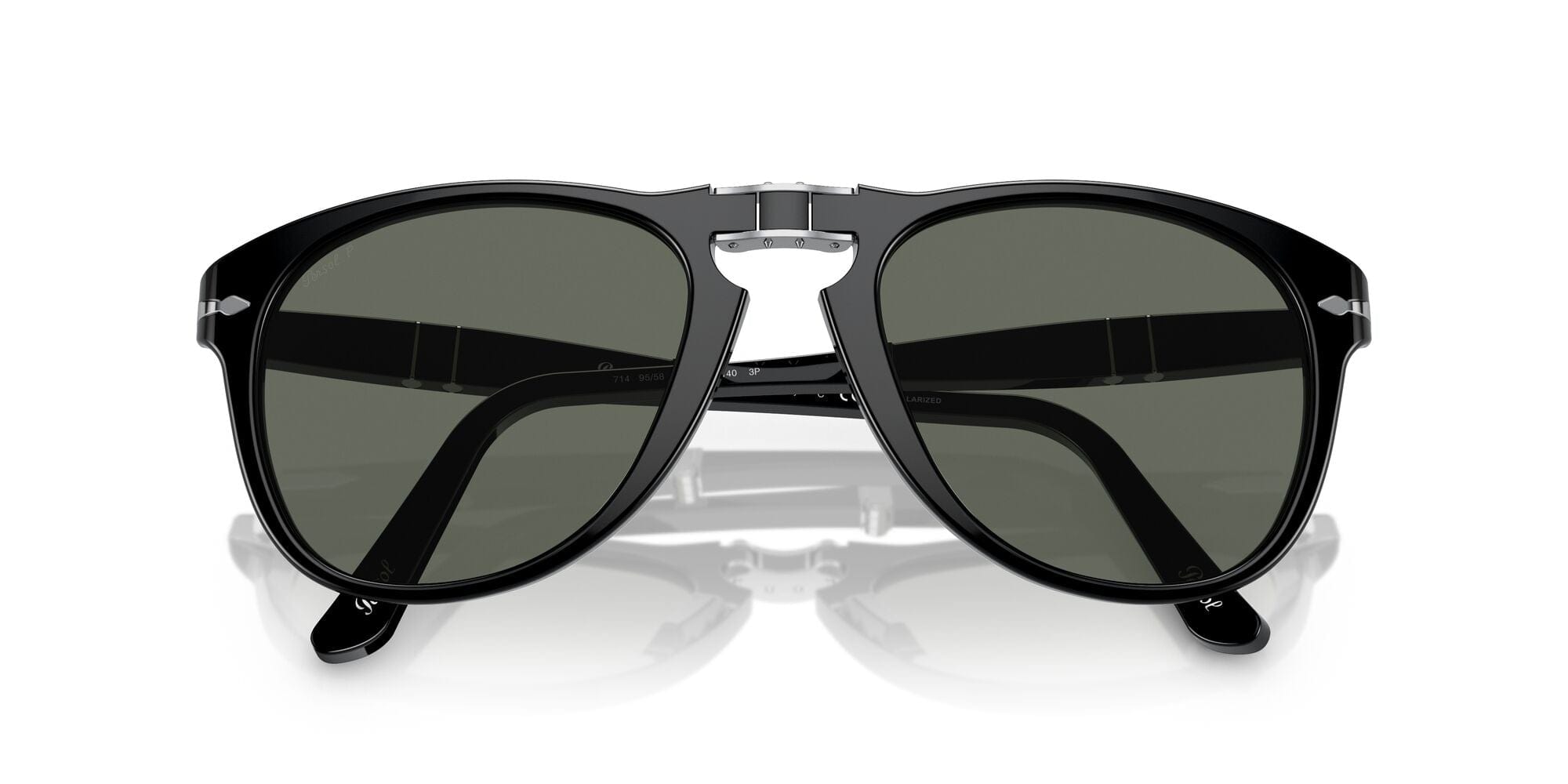 PO0714 95/58 size 54 folding  black/green polarised lens