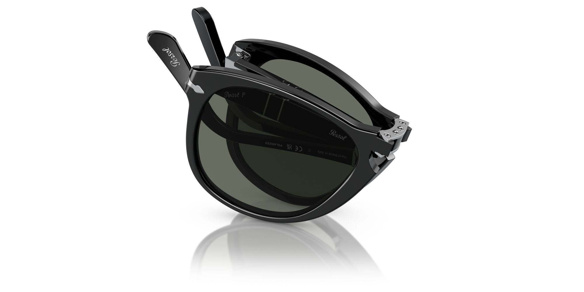 PO0714 95/58 size 54 folding  black/green polarised lens