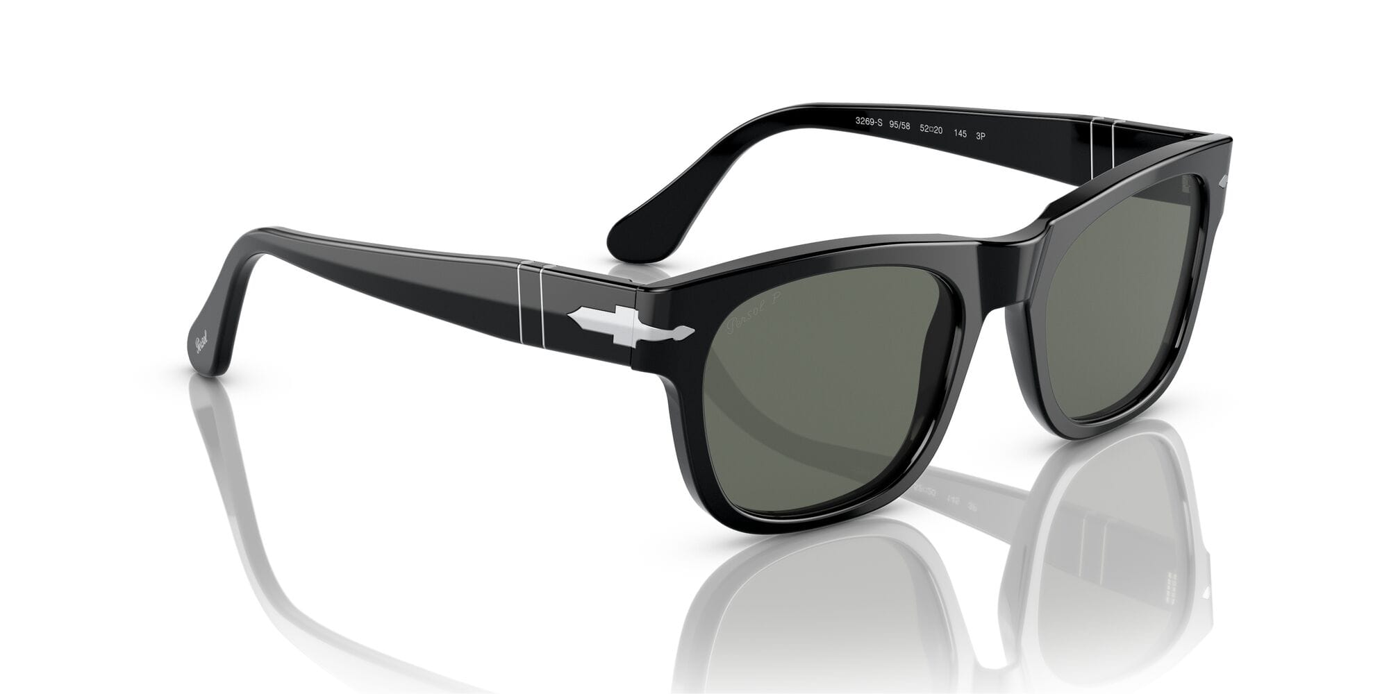 PO3269S 95/58 size 52 black/green polarised lens