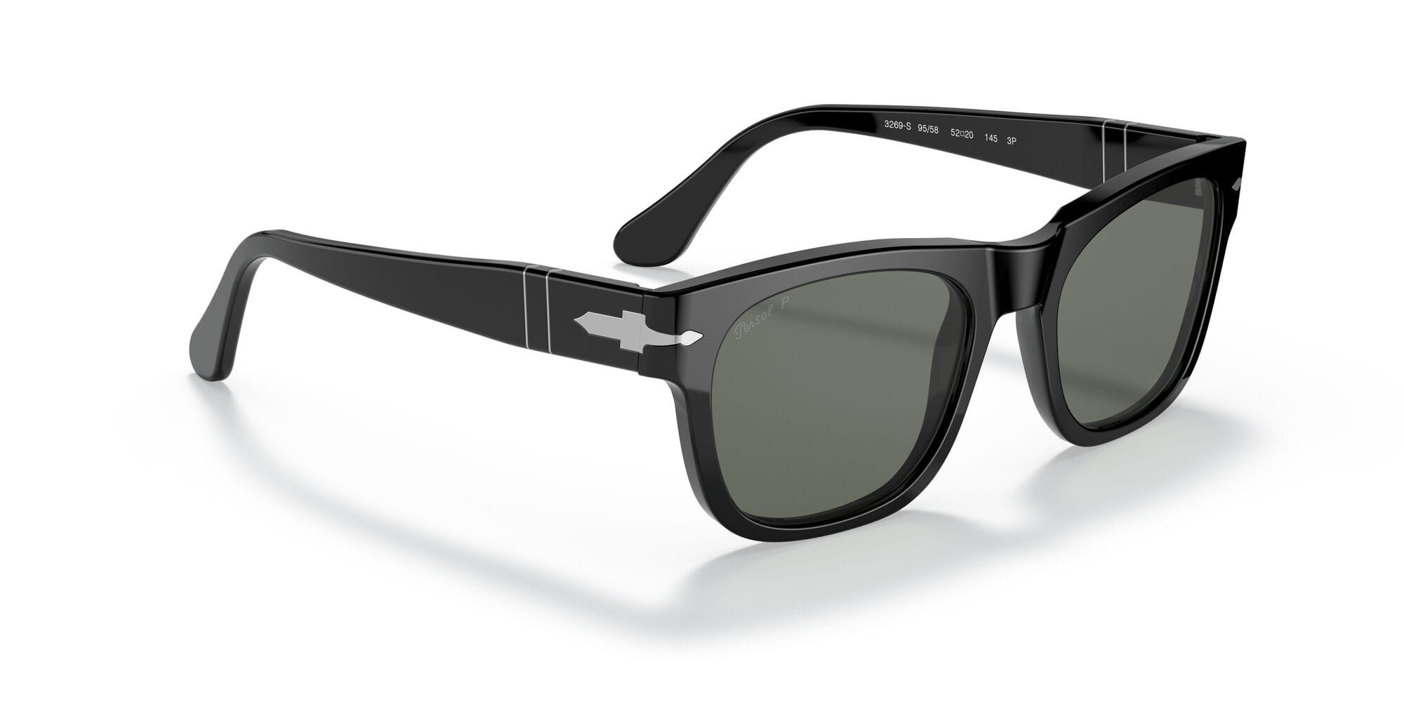 PO3269S 95/58 size 52 black/green polarised lens