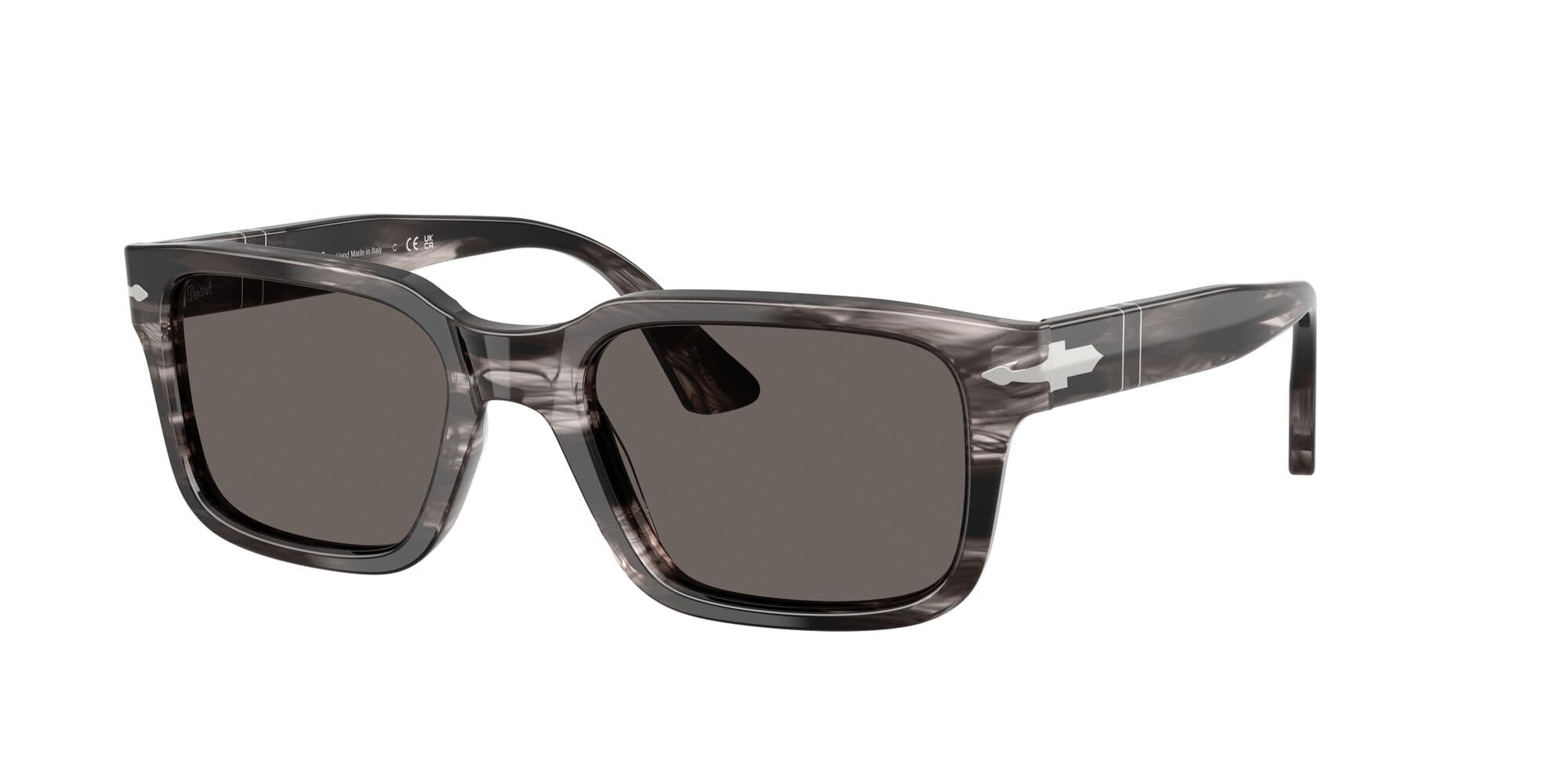 PO3272S 1238B1 size 55 striped black and grey/dark grey lens