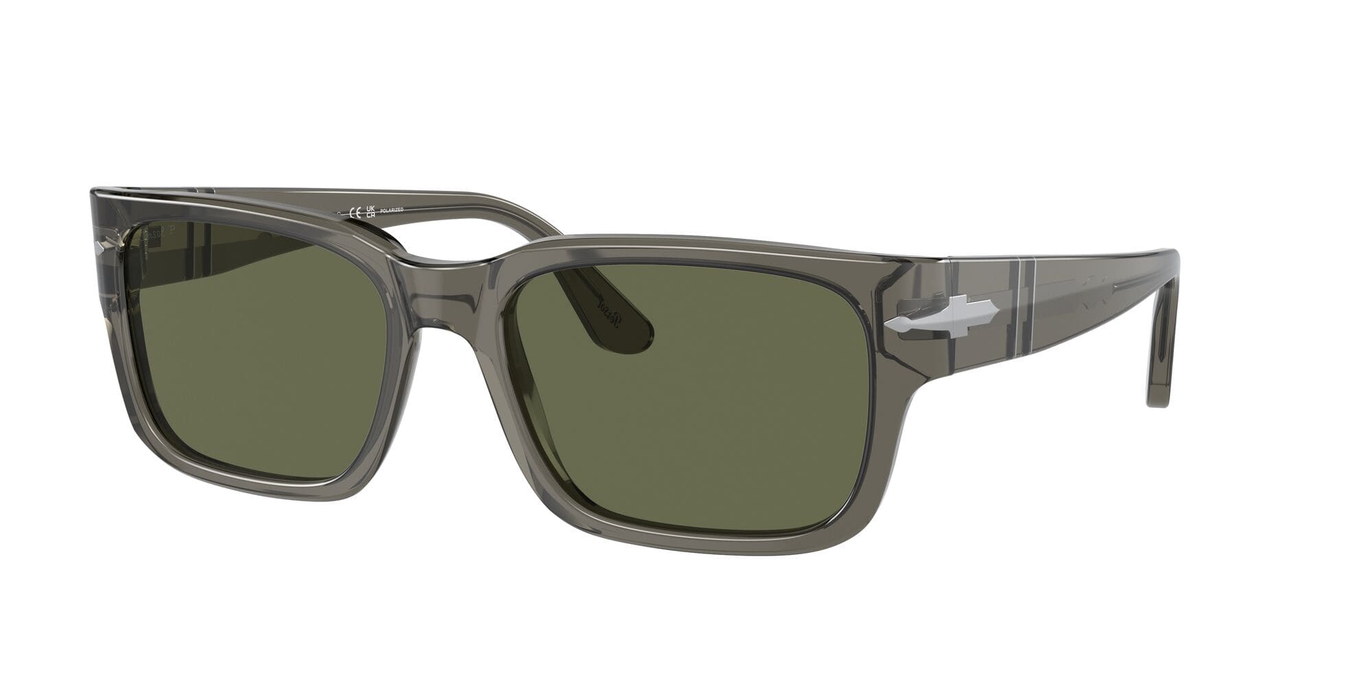 PO3315S 110358 transparent taupe grey/polarised green lens