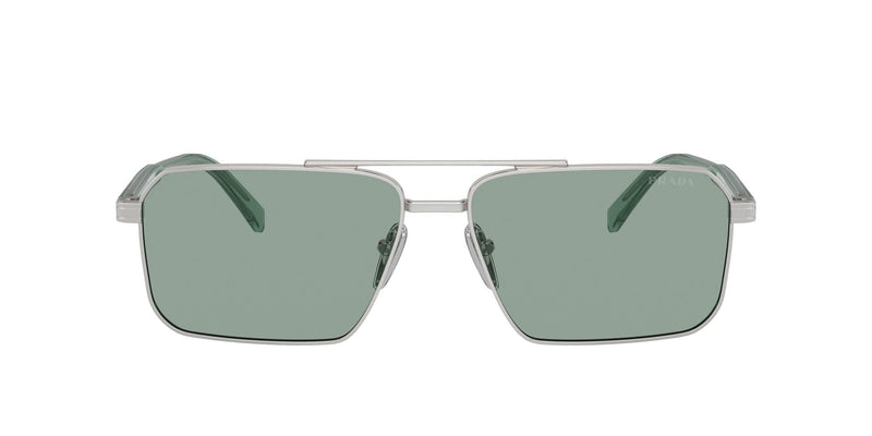 SPRA57S 1BC10G (58) silver/petrol green lens