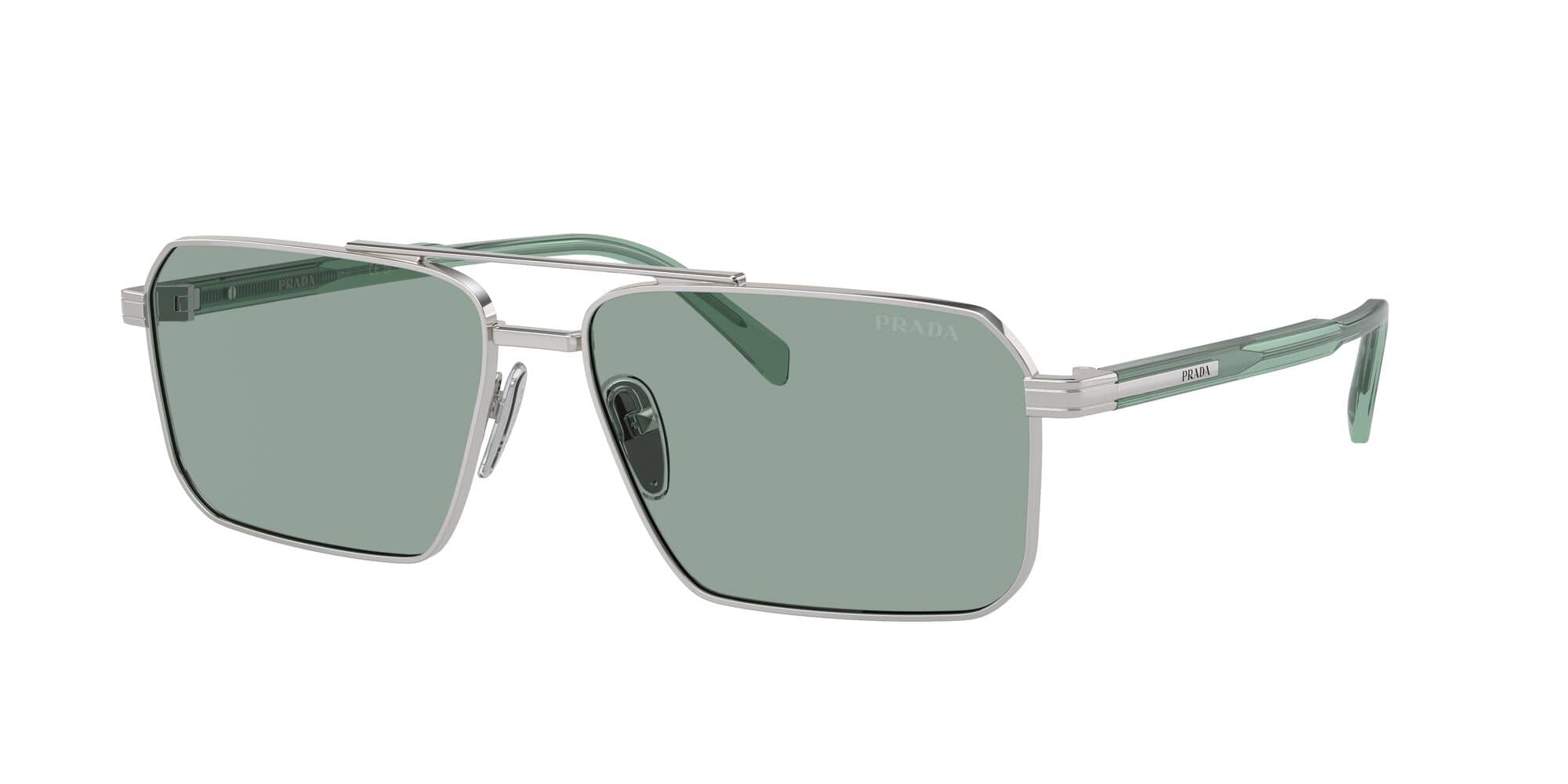 SPRA57S 1BC10G size 61 silver/petrol green lens