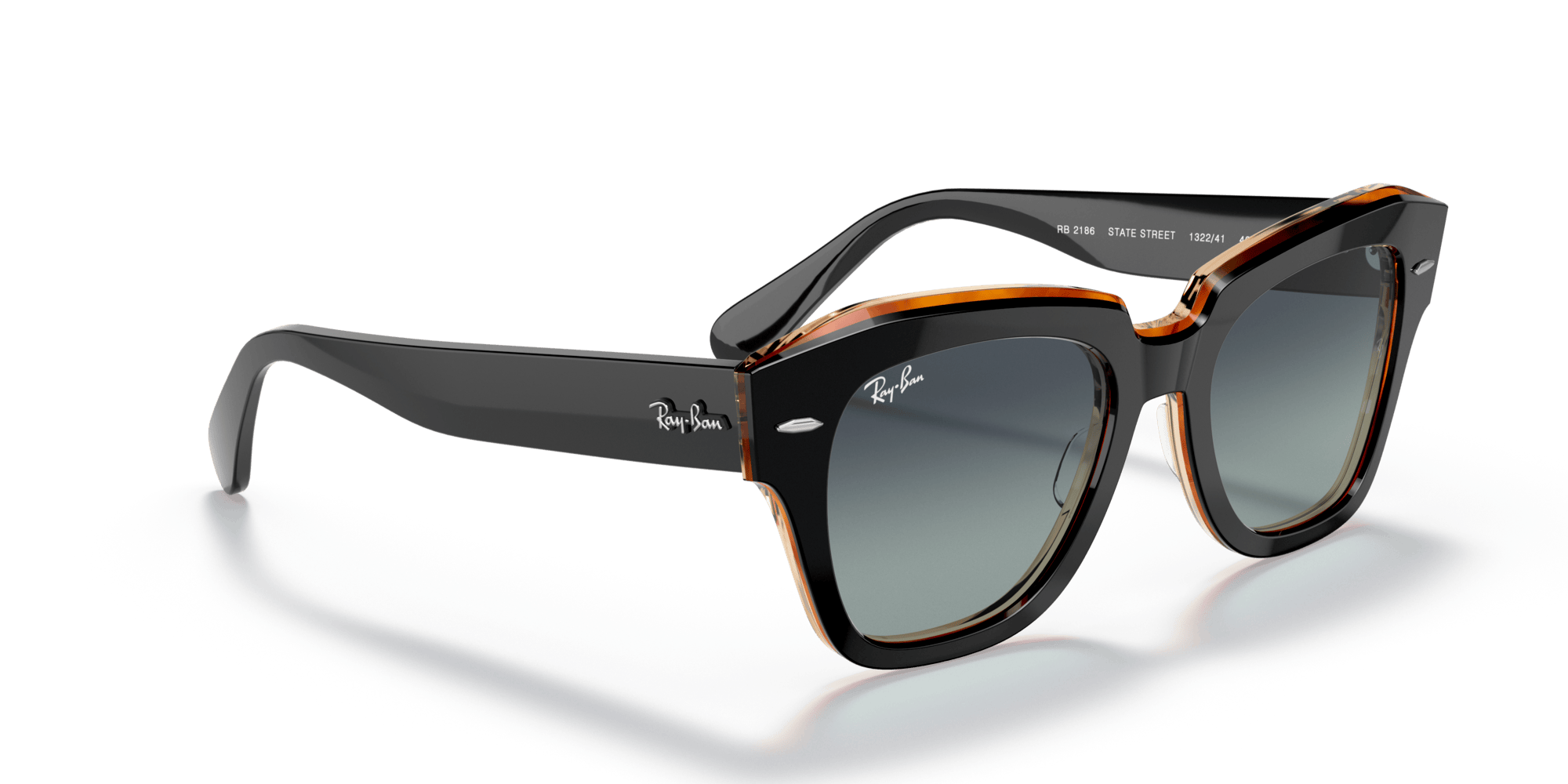 RB2186 132241 size 52 black on transparent brown/grey vintage lens