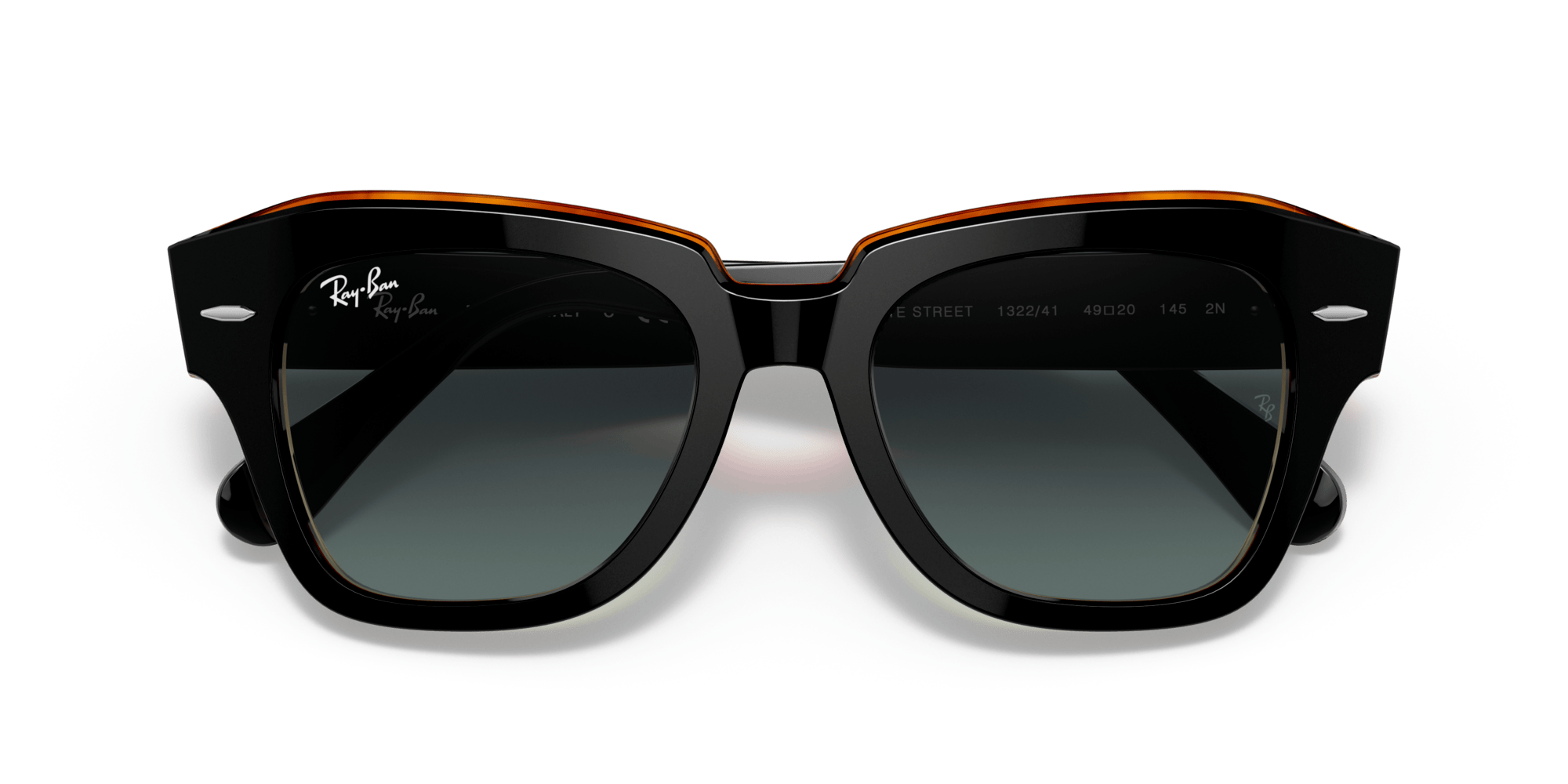 RB2186 132241 size 52 black on transparent brown/grey vintage lens