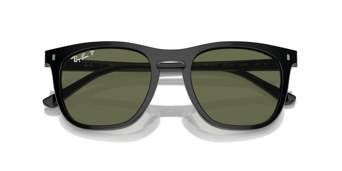RB2210 901/58 size 53 black/polarised green lens sunglasses