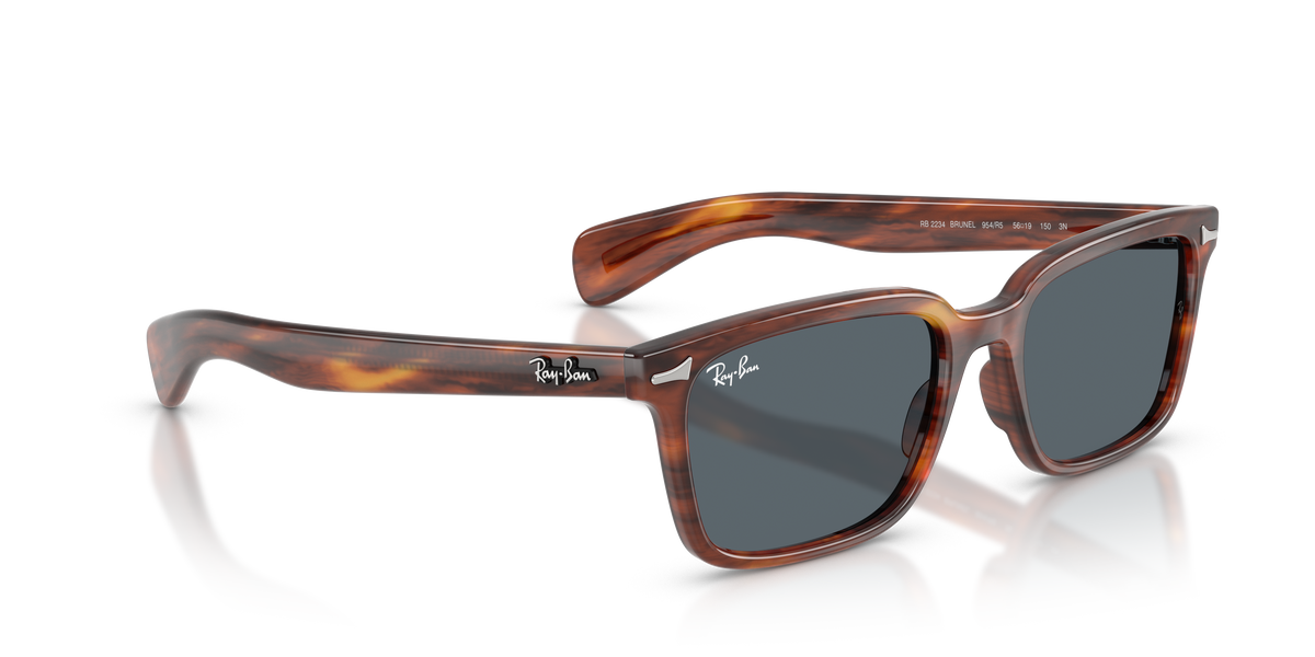 RB2234 954/R5 size 53 striped havana/blue lens sunglasses