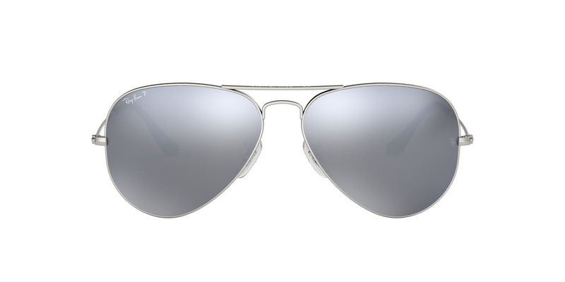 RB3025 019/W3 MATTE SILVER/POLARISED SILVER MIRROR LENS