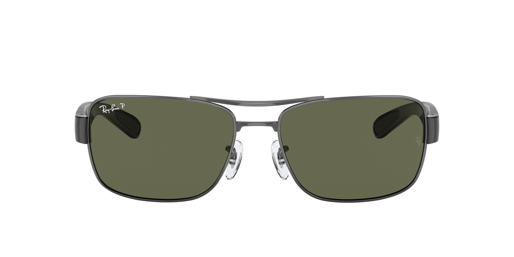 RB3522 004/9A size 61 gunmetal black/green polarised lens