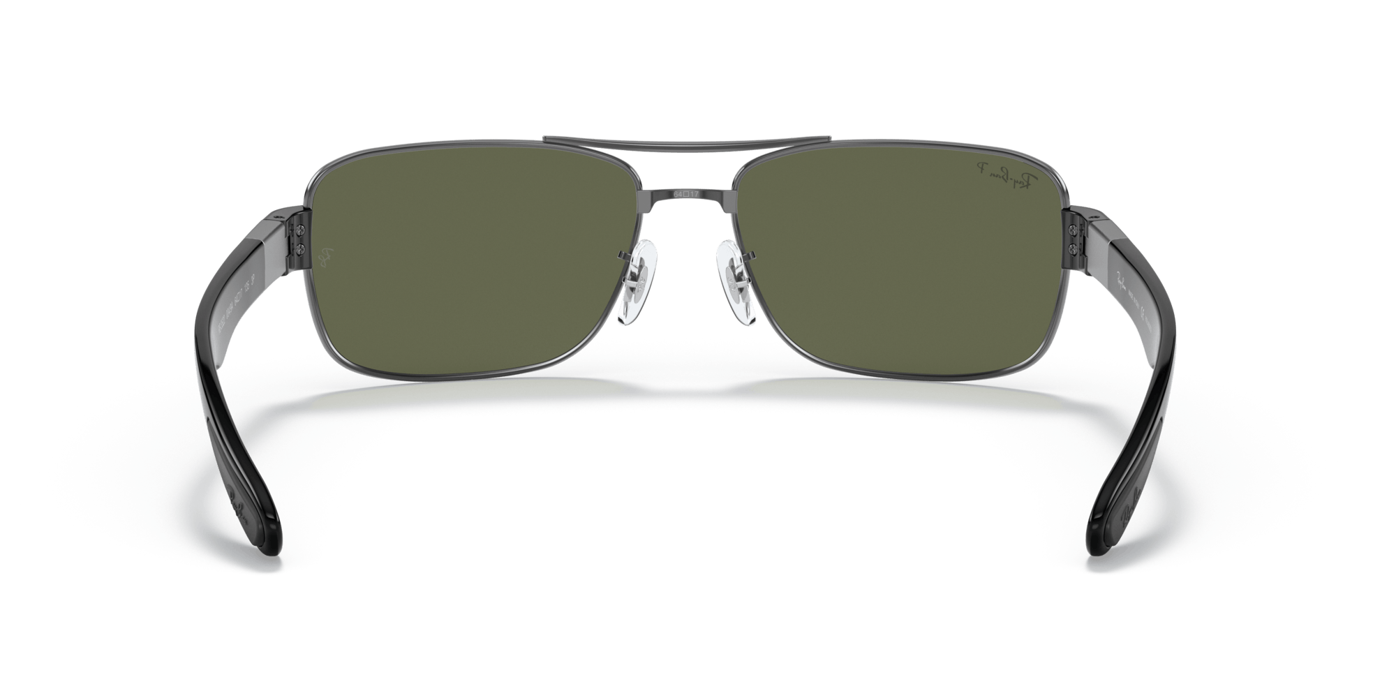 RB3522 004/9A size 61 gunmetal black/green polarised lens