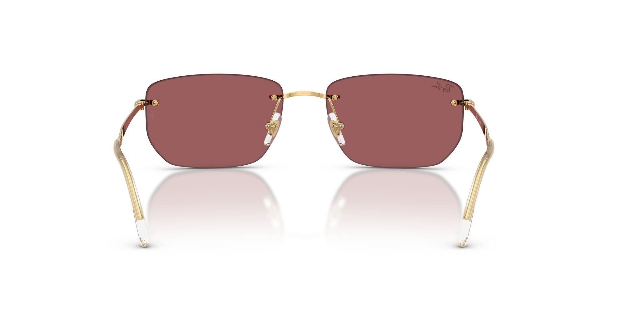 RB3768 001/D0 size 56 gold/dark violet mirror red lens