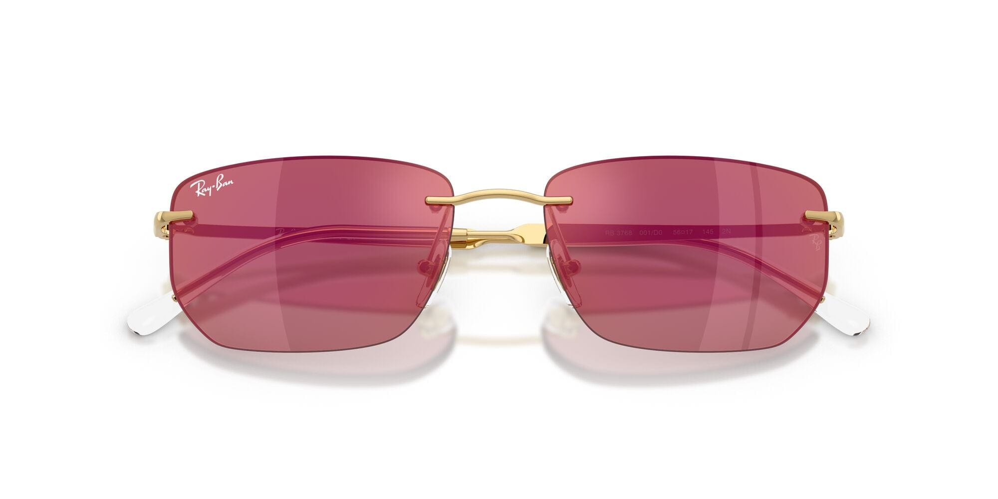 RB3768 001/D0 size 56 gold/dark violet mirror red lens