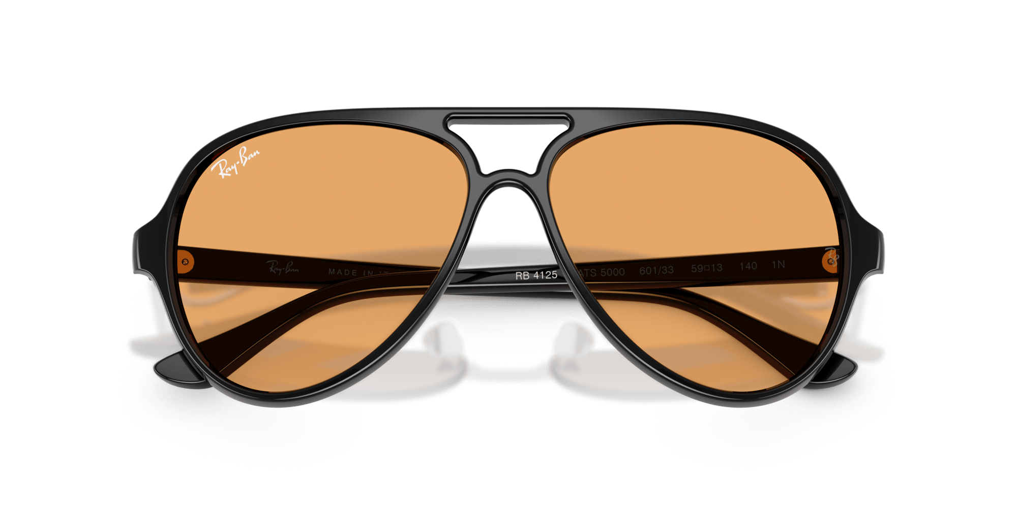 RB4125 601/33 black/orange lens