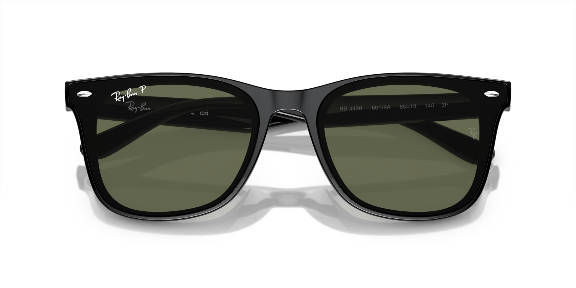 RB4420 601/9A black/dark green lens polarised lens