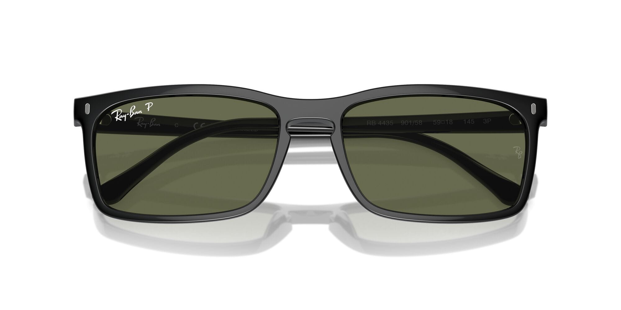 RB4435 901/58 size 59 black/green polarised lens