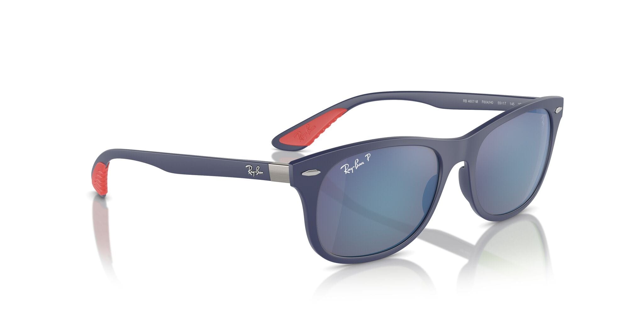 RB4607M F604H0 Ferrari matte black/grey mirror blue polarised lens