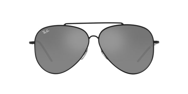 RBR0101S 002/GS  (59)  AVIATOR REVERSE BLACK/GREY SILVER MIRROR LENS