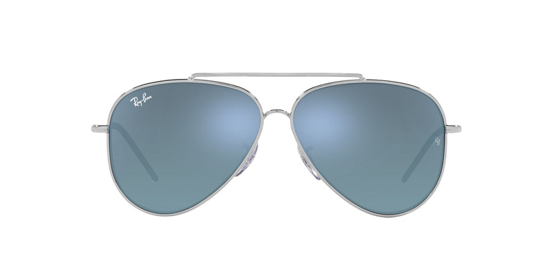 RBR0101S 003/GA (59) AVIATOR REVERSE SILVER/DARK GREY MIRROR TURQUOISE LENS