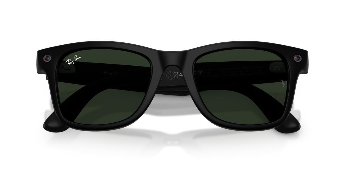 Meta Gen 3 smart glasses RW4011 601S1M size 53  wayfarer matte black/transition green lens sunglasses