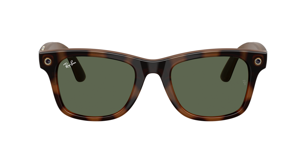 Meta Gen 3 smart glasses RW4011 690571 size 53 wayfarer havana/ G15 green lens sunglasses