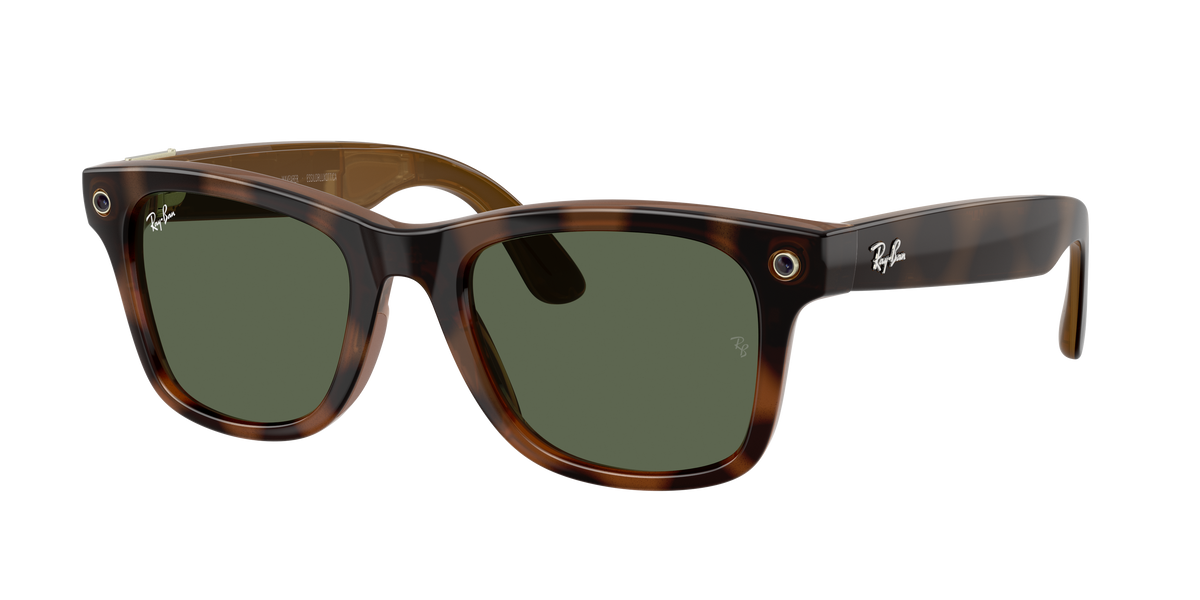Meta Gen 3 smart glasses RW4011 690571 size 50 wayfarer havana/ G15 green lens sunglasses