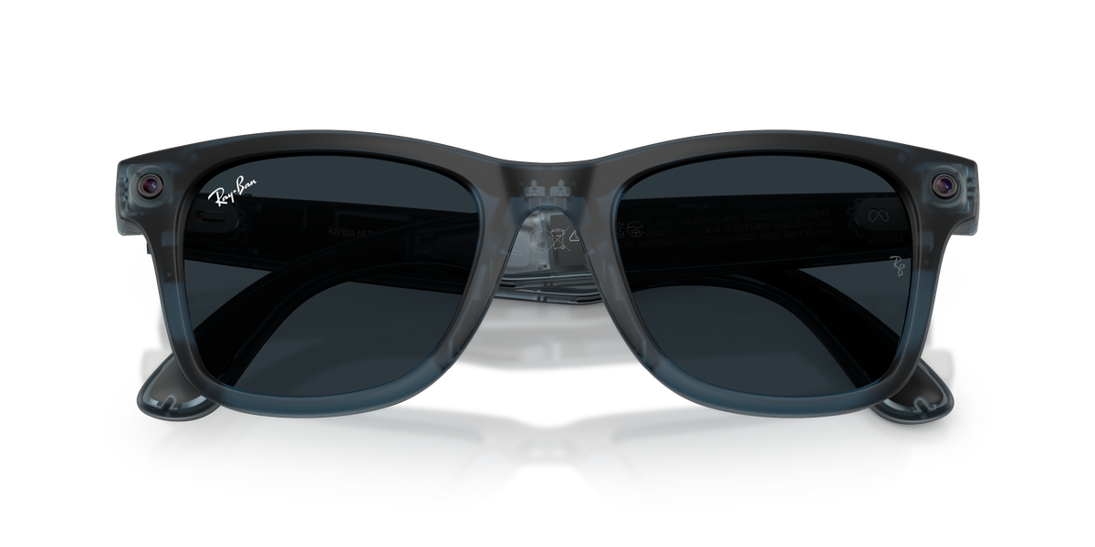 Meta Gen 3 smart glasses RW4011 69211Z size 50 wayfarer TP matte ocean blue/transition grey lens sunglasses