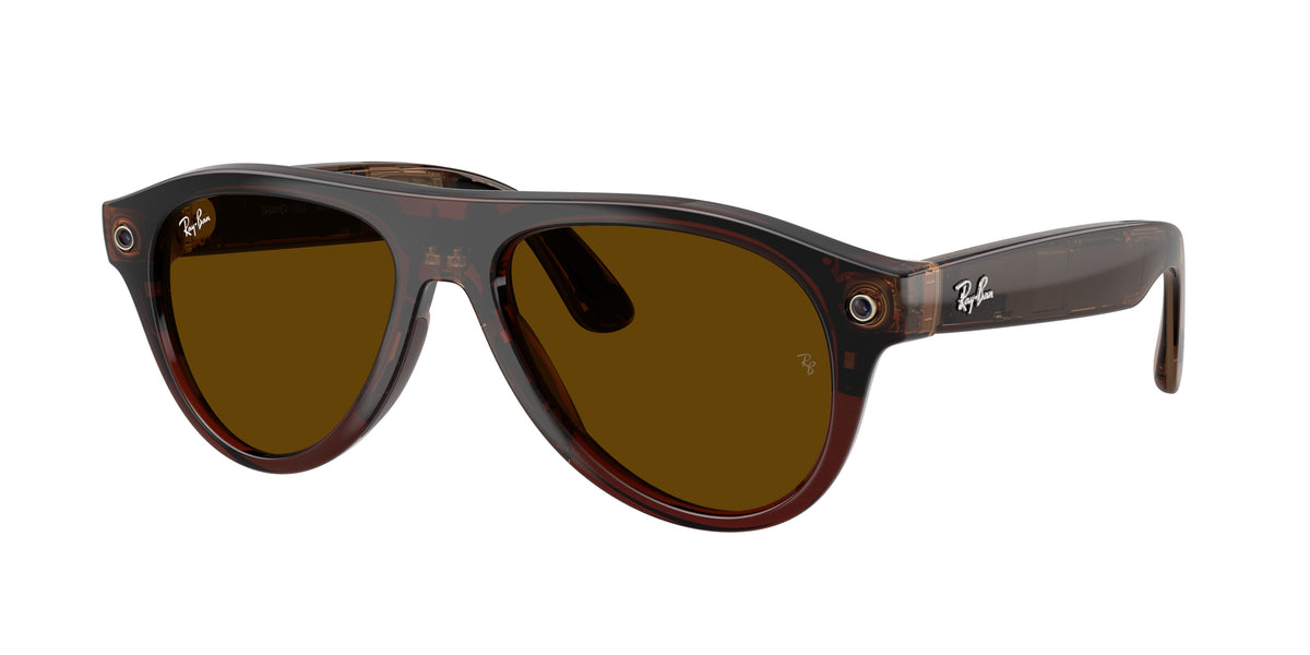 Meta Gen 3 smart glasses RW4016 6912JD size 54 Aviator transparent umber/ transition jade lens sunglasses