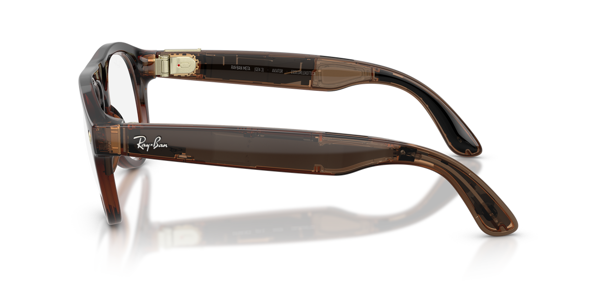 Meta Gen 3 smart glasses RW4016 6912JD size 54 Aviator transparent umber/ transition jade lens sunglasses
