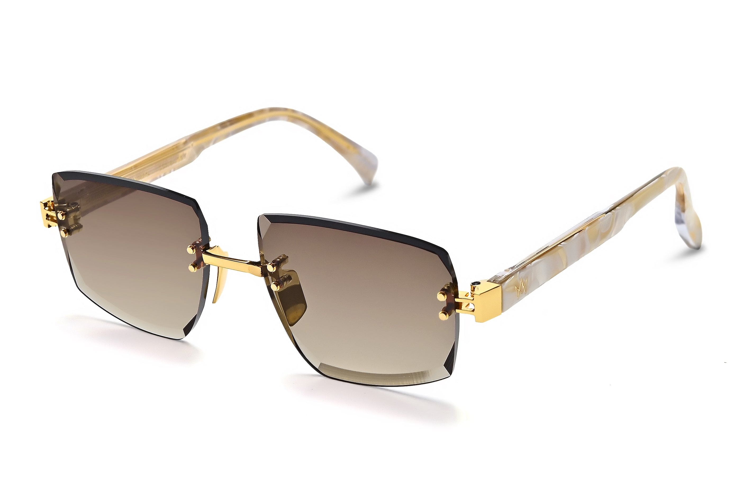 Luma gold milos white marble/brown gradient lenses