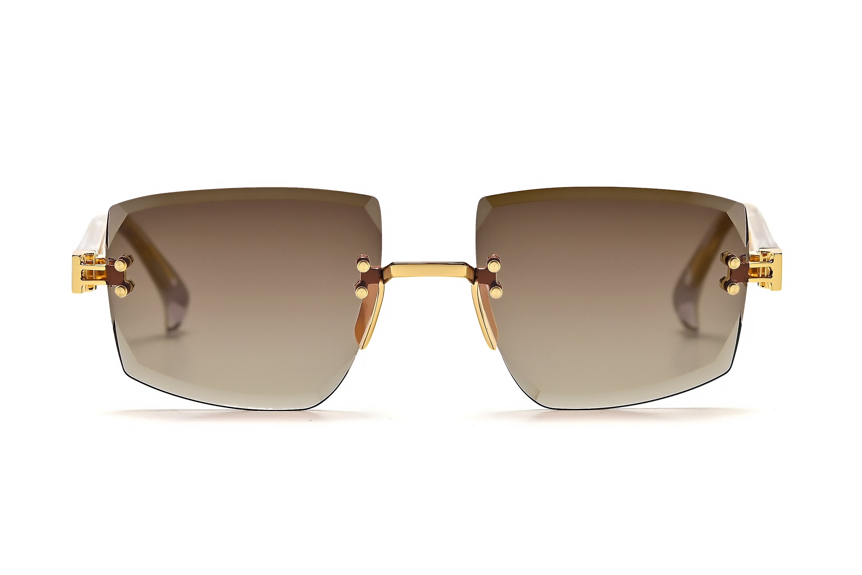 Luma gold milos white marble/brown gradient lenses