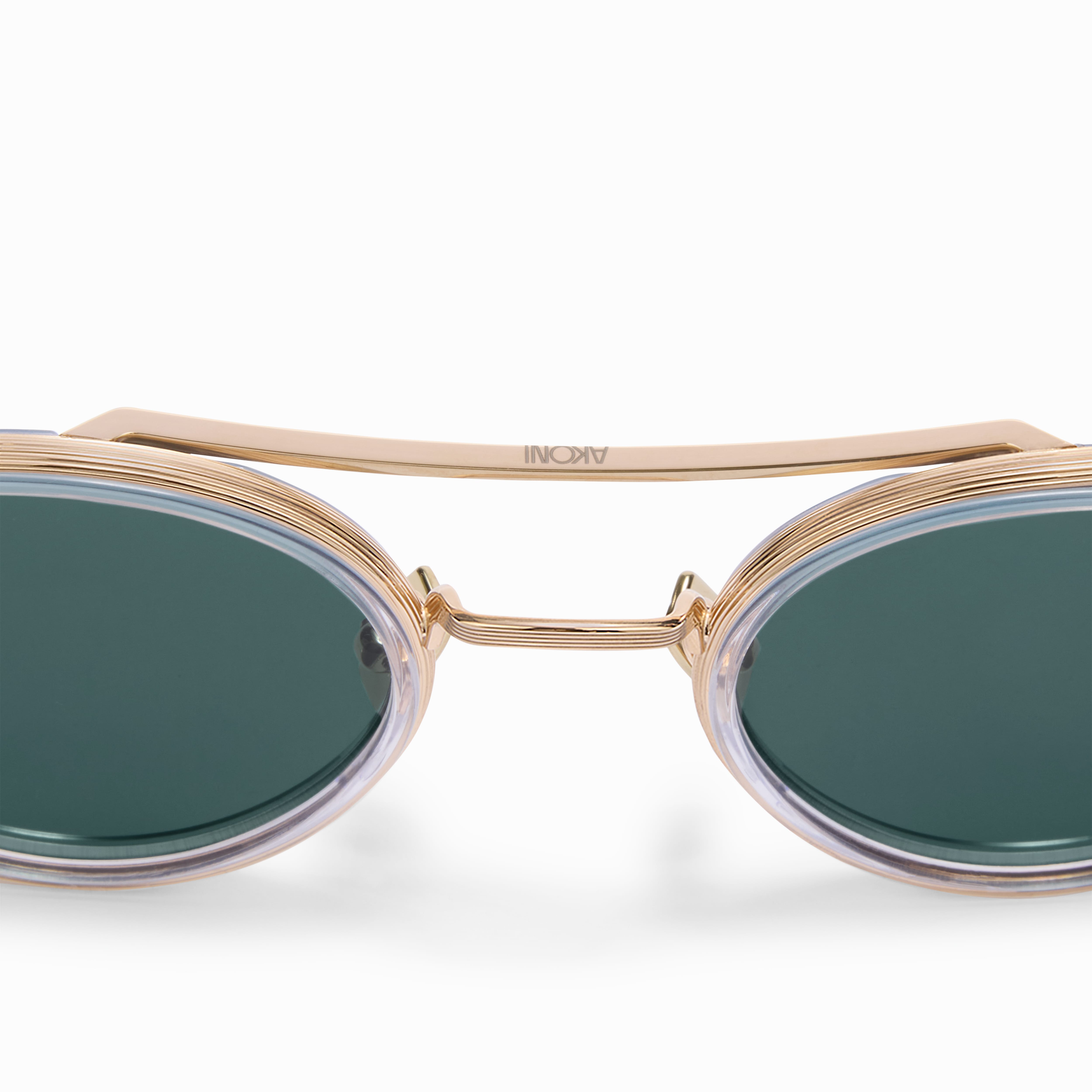 Akoni Astria AKS532C 12K gold crytal clear/ green lens
