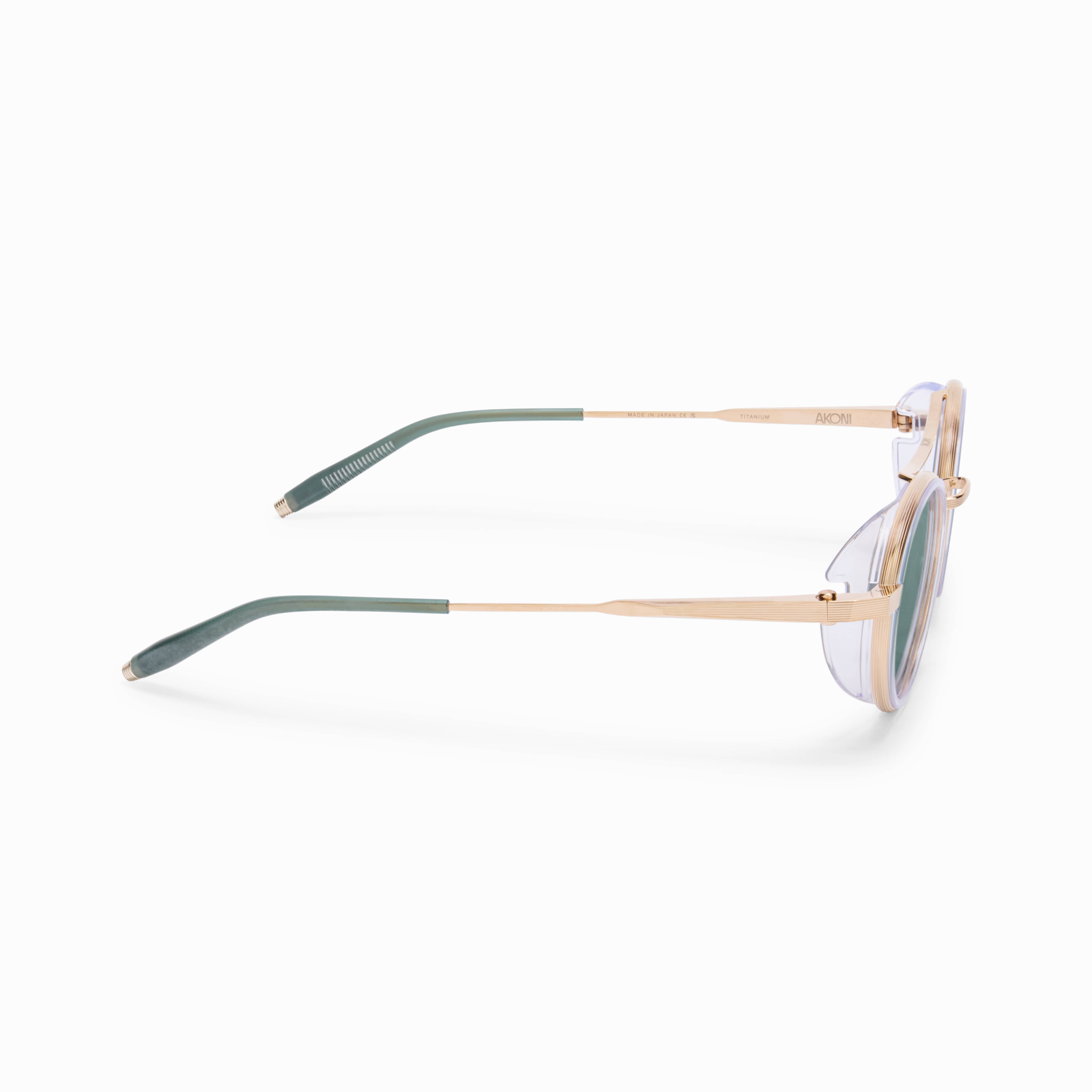 Akoni Astria AKS532C 12K gold crytal clear/ green lens