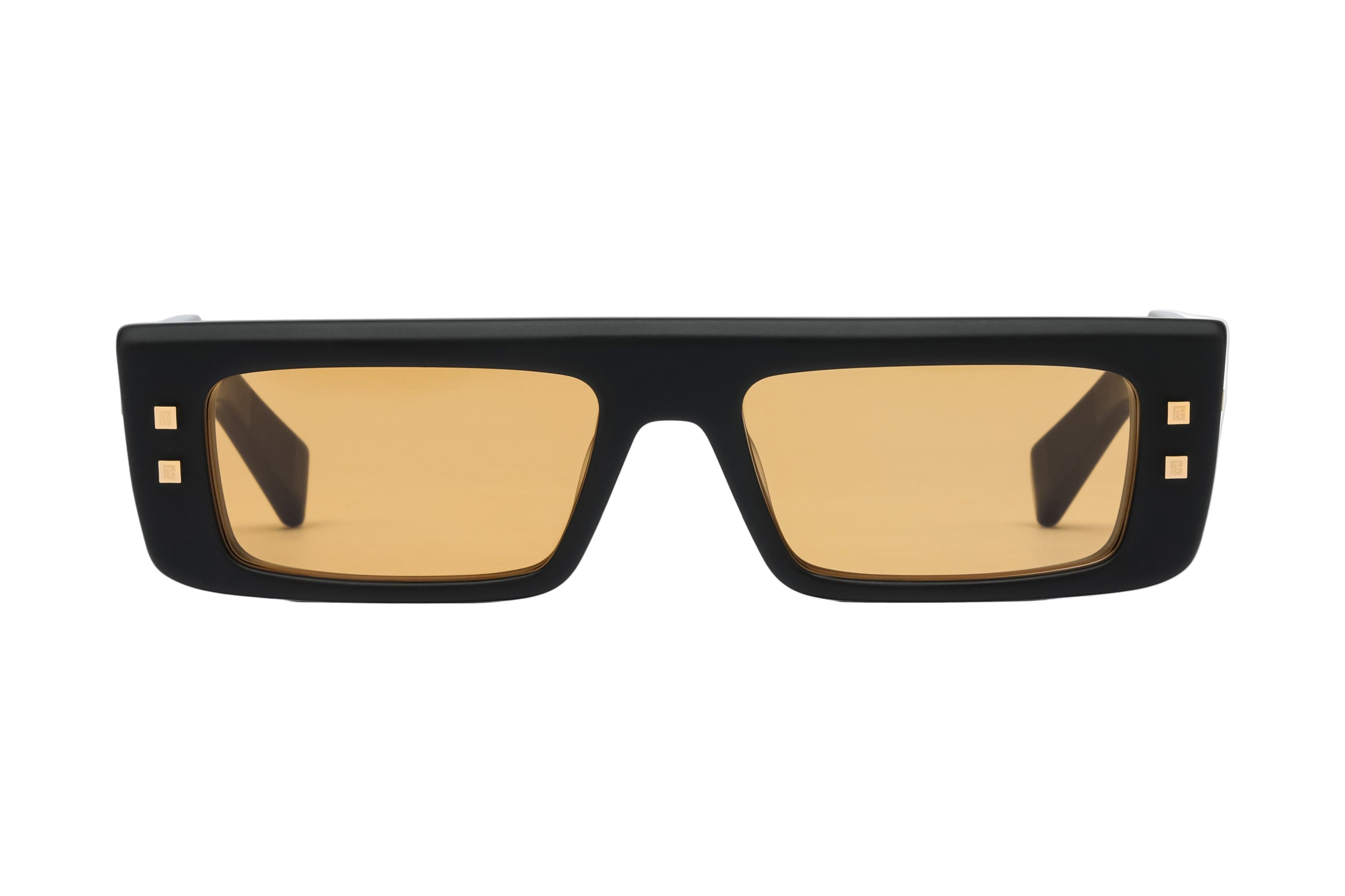 Balmain B Army III BPS-175B-54 matte black 18K gold/orange  lens