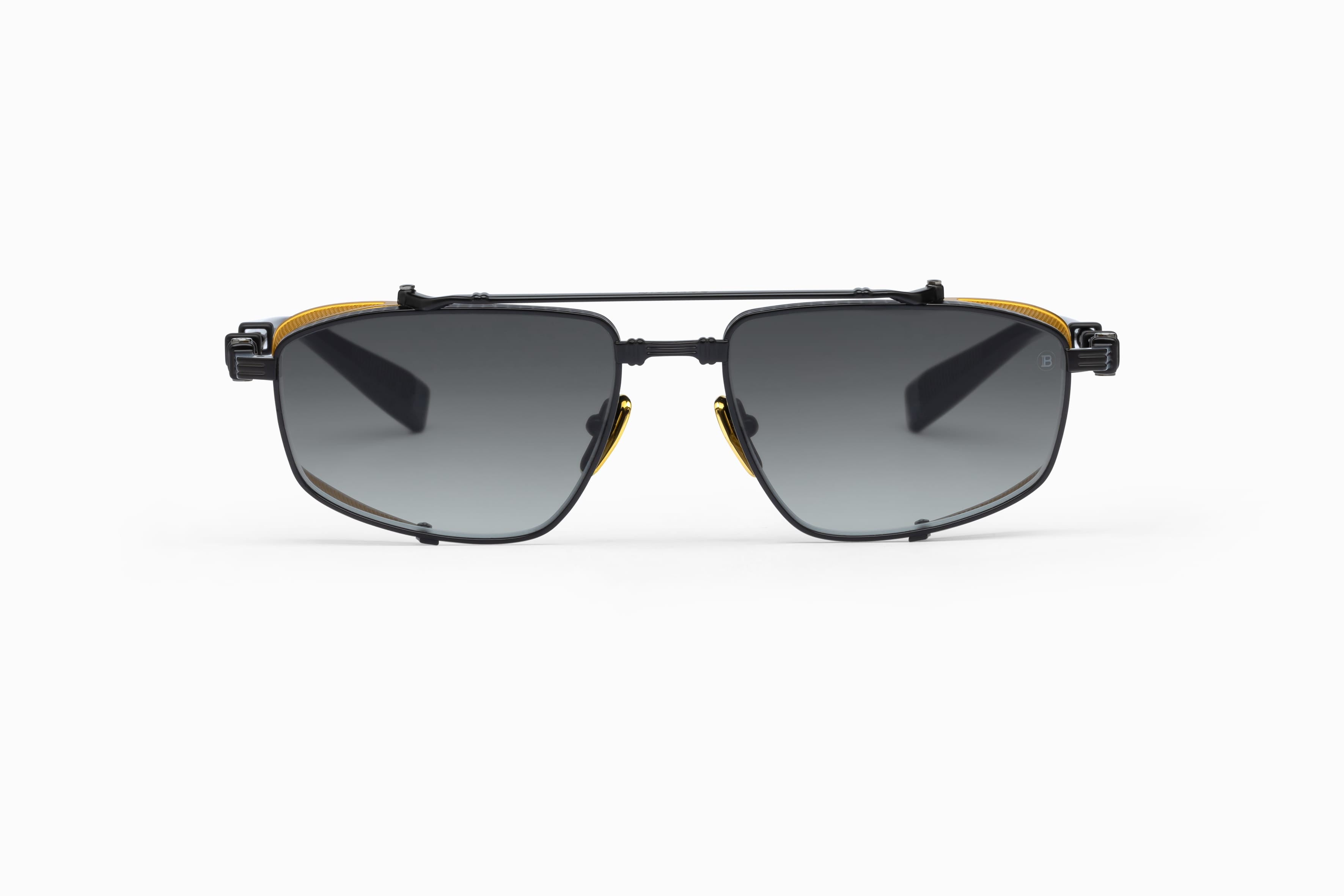 Balmain Brigade V  BPS142E matte black matte gold /grey gradient lens