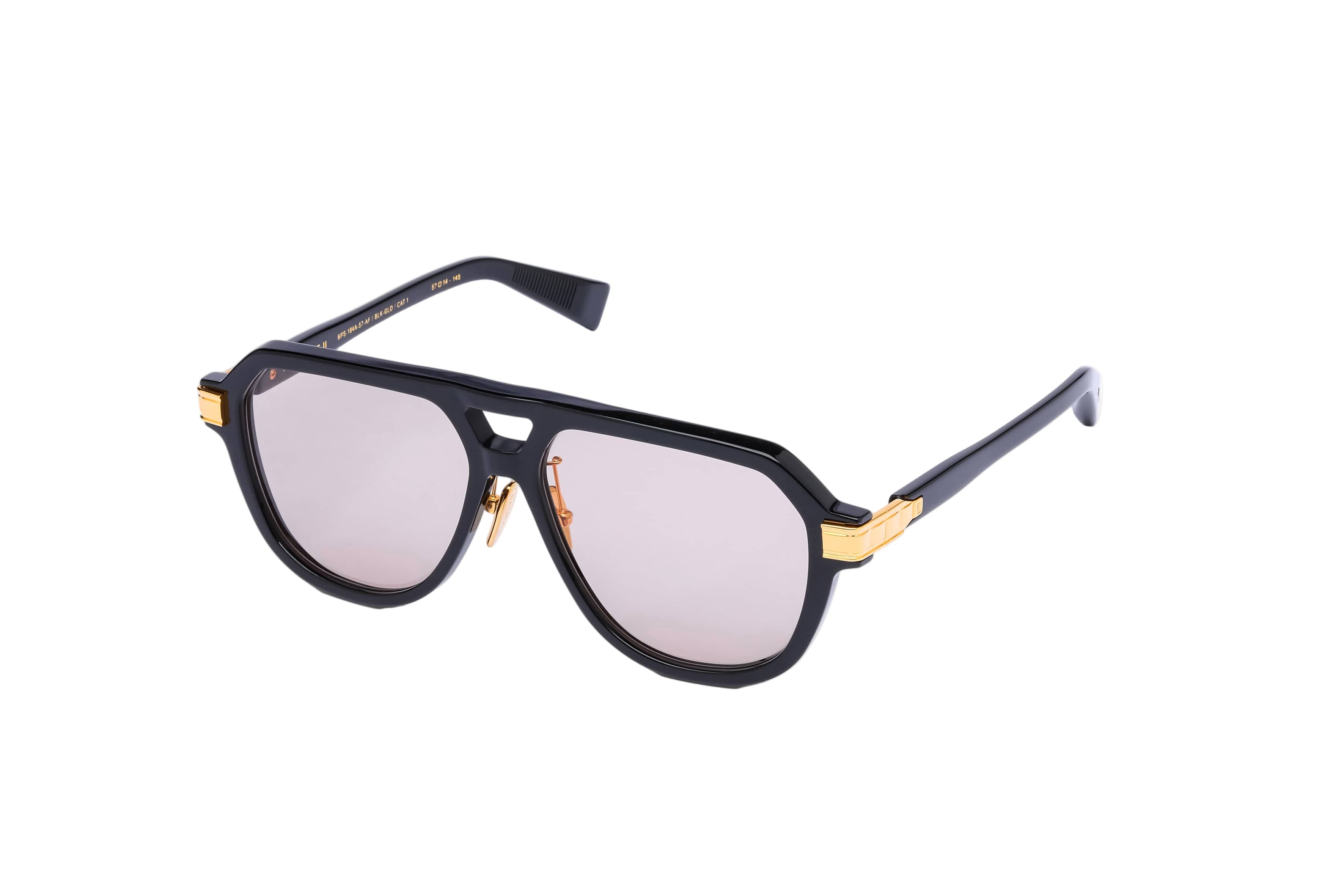 Francoise-II BPS-184-A-57 black 18k gold/brown lens