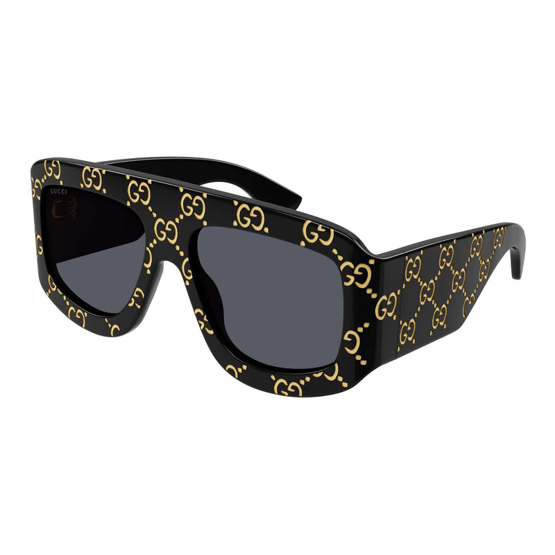 GG0983S 004 BLACK GOLD LOGO/DARK GREY LENS