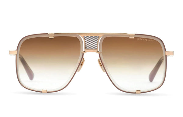 Mach Five DRX-2087-I Brushed White Gold/Brown Gradient Lens