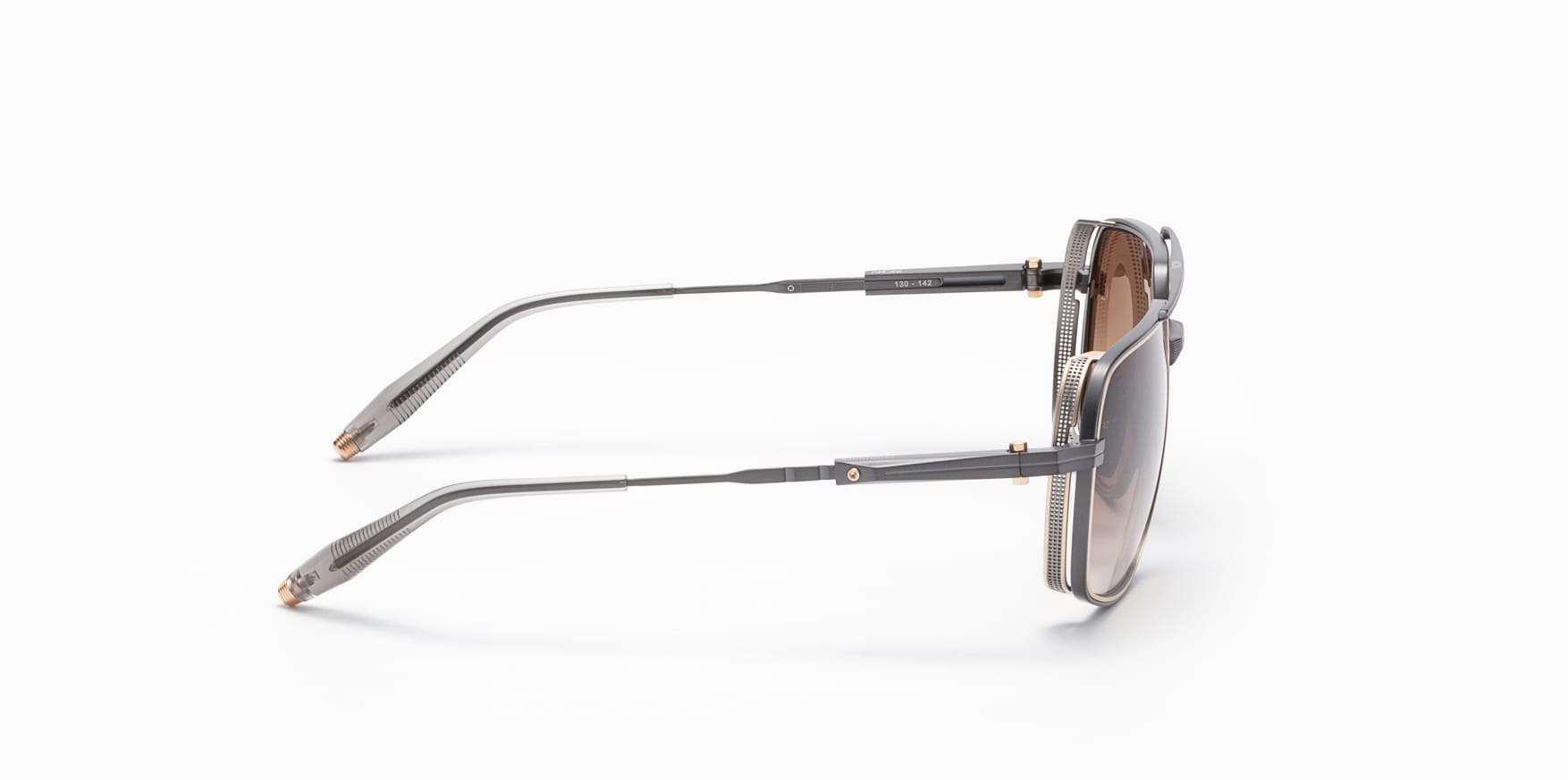 Akoni Pathfinder 503C brushed black matte gold/brown gradient lens