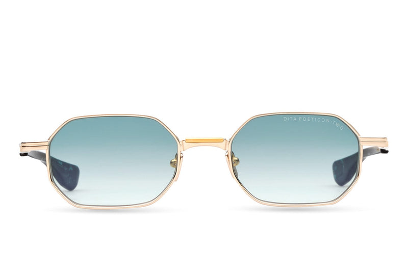 Poeticon-two DTS179-A-02 matte white gold/turquoise gradient lens