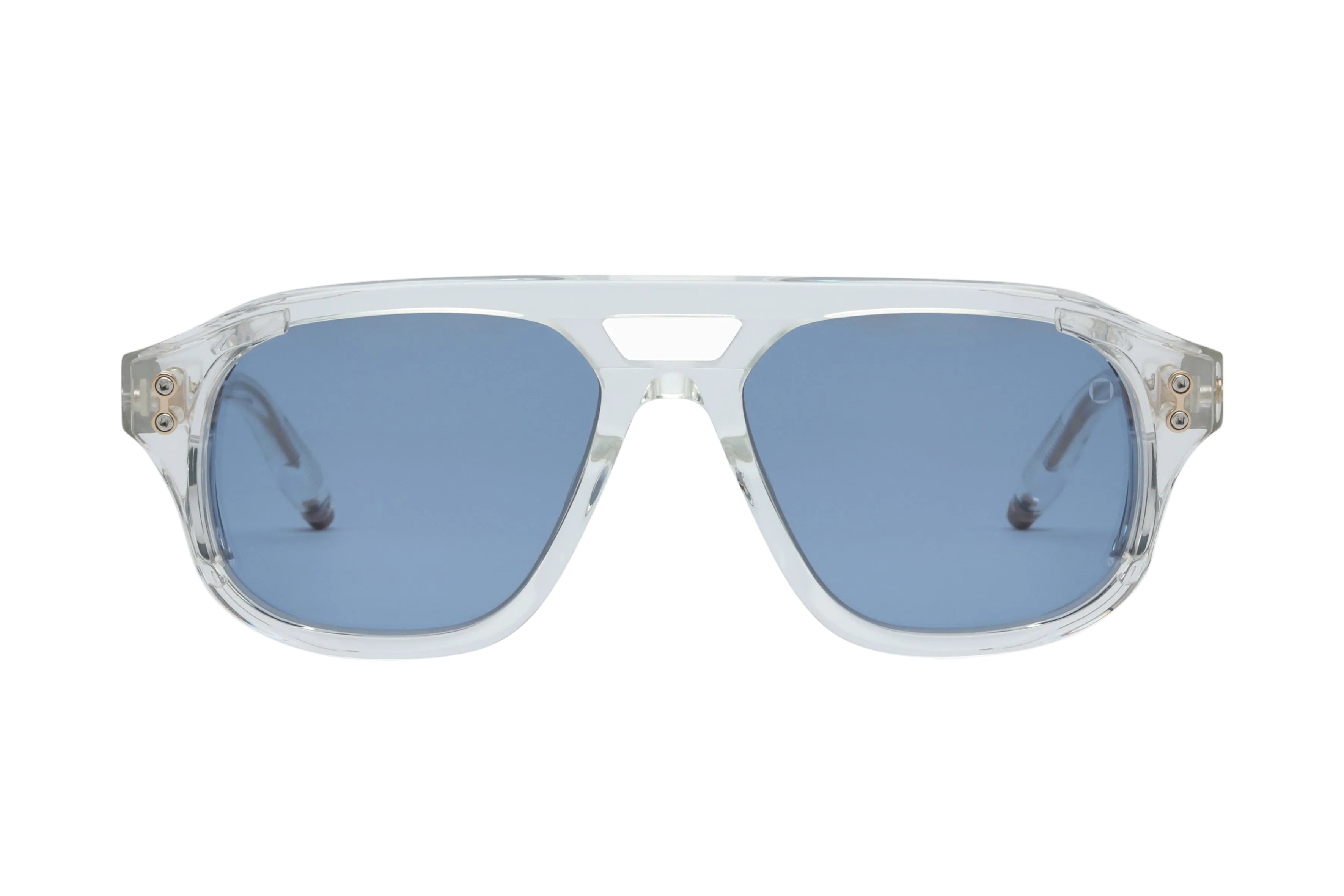 Akoni Phoenix 517C clear crystal 12K gold/silver dusty blue lens