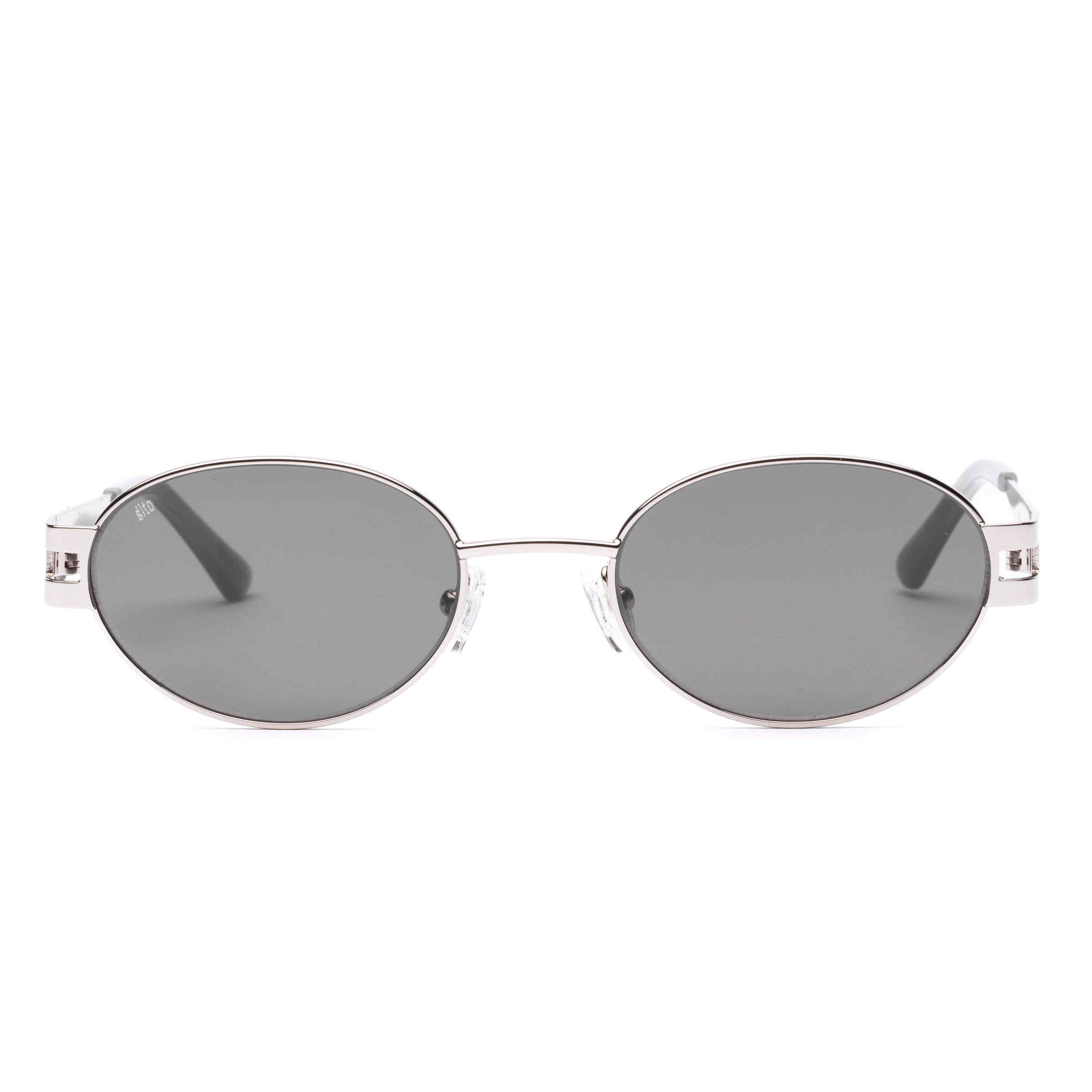 Stevie silver milky sage/grey lens