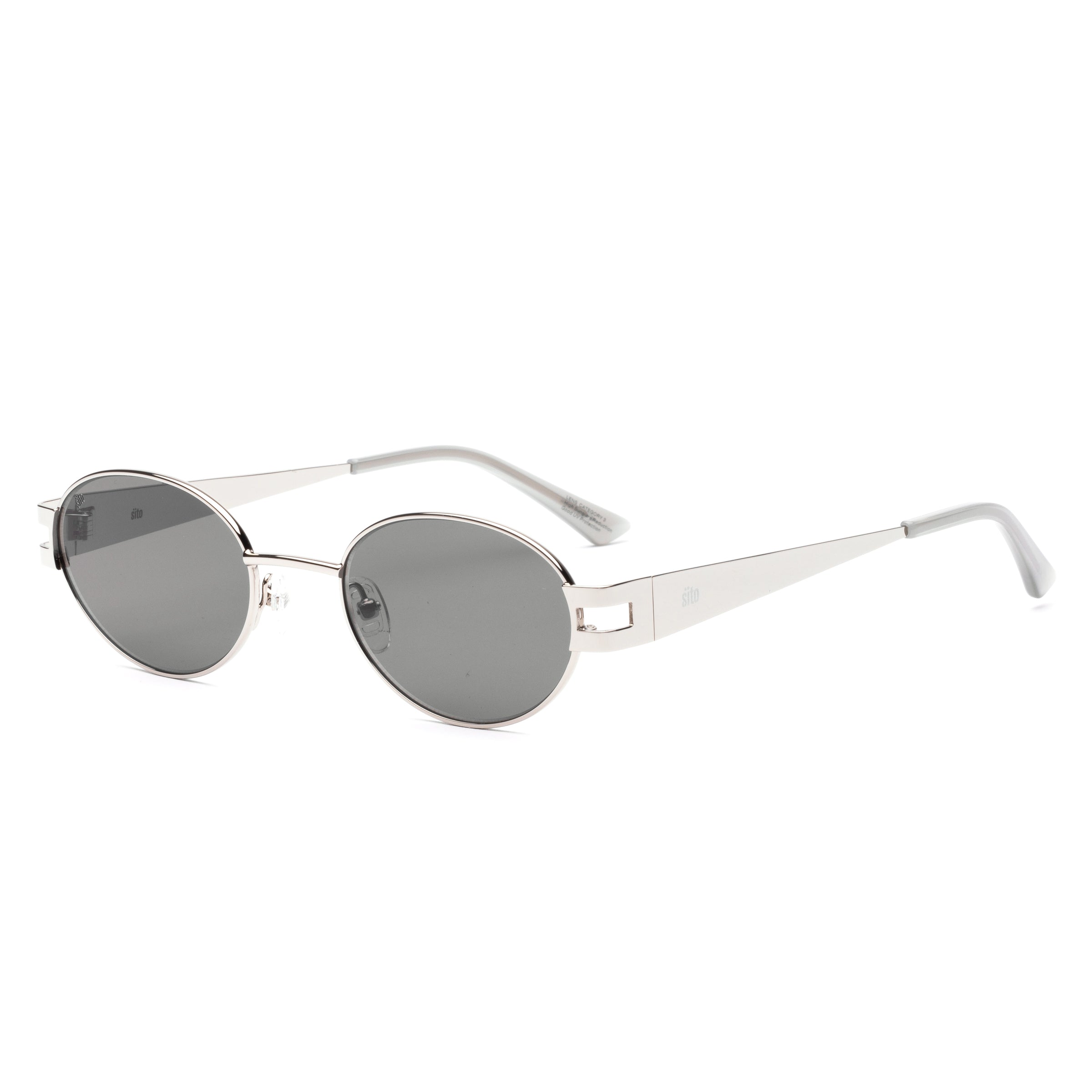 Stevie silver milky sage/grey lens