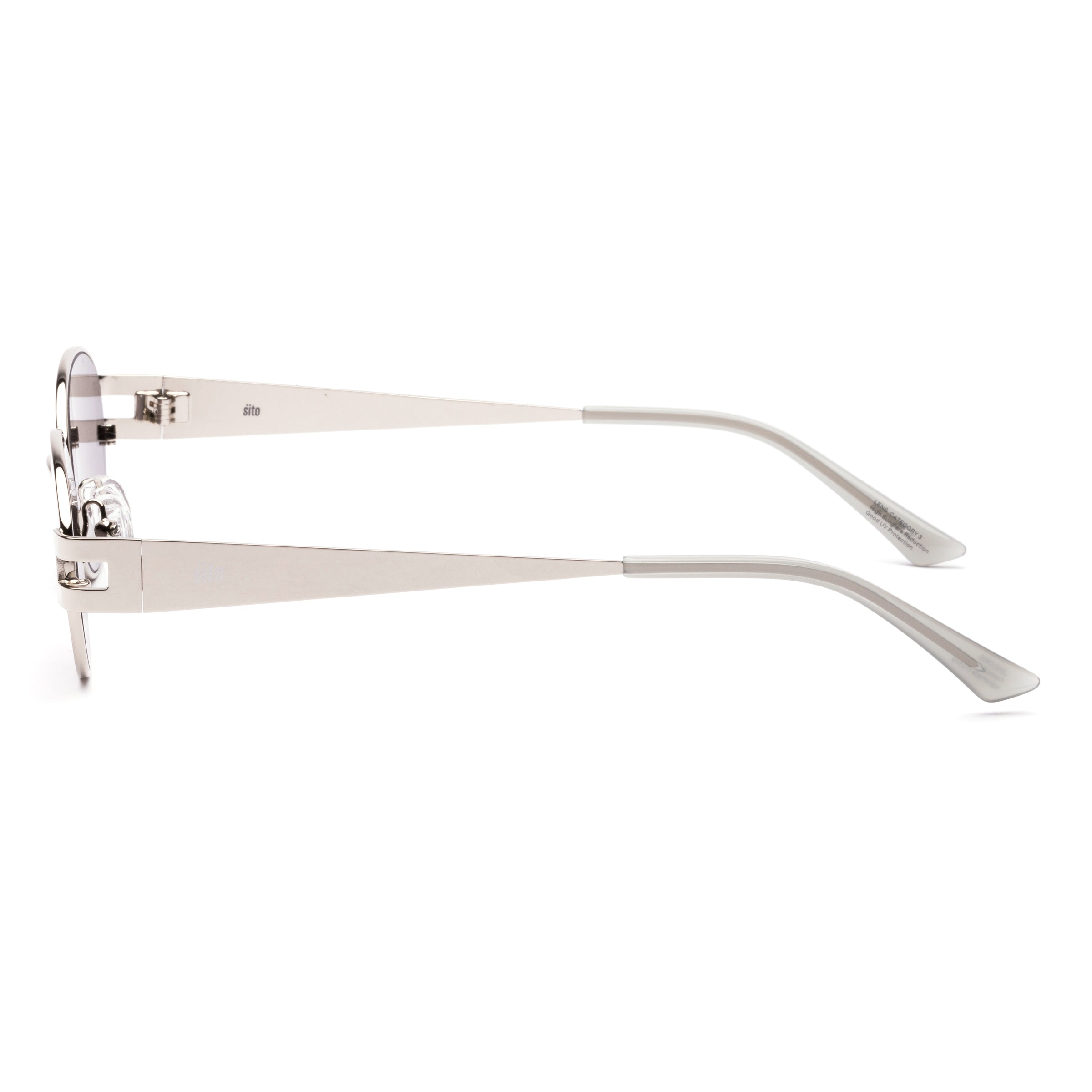 Stevie silver milky sage/grey lens