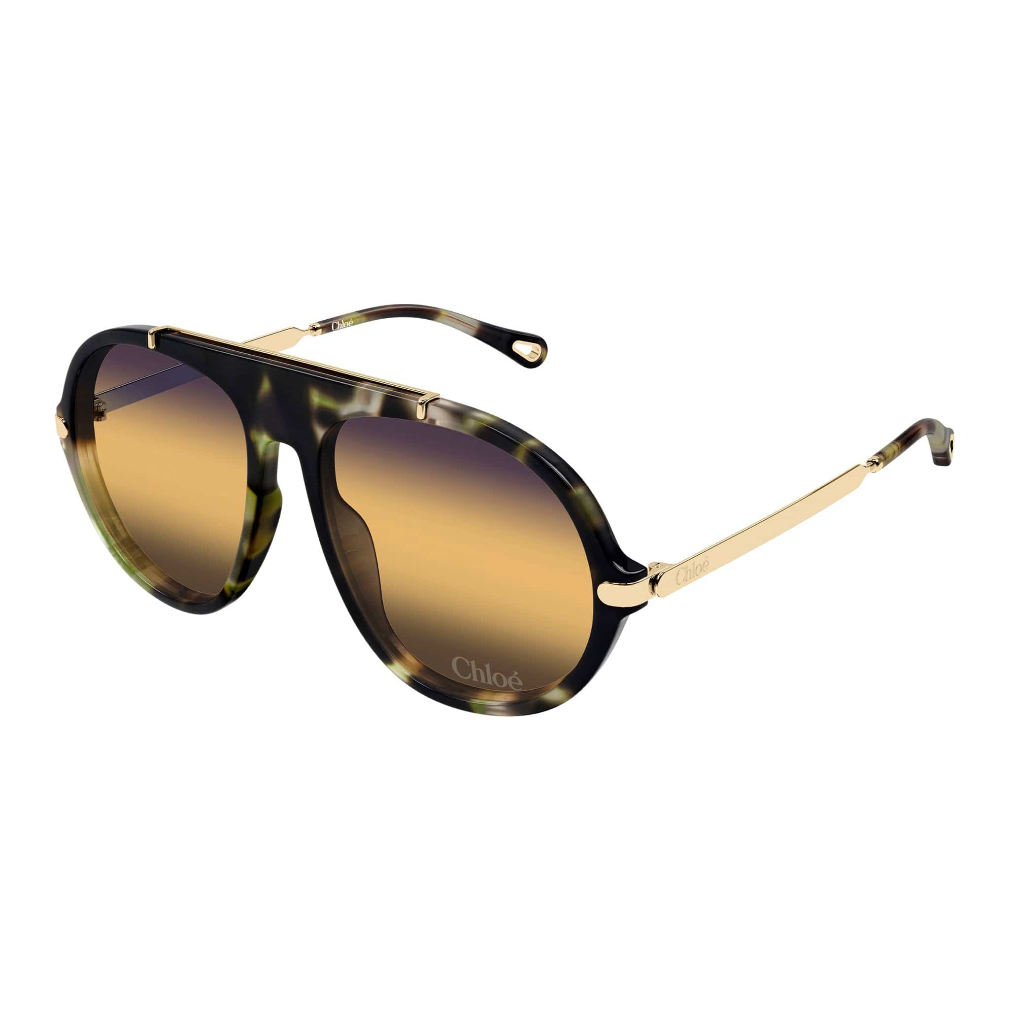 CH0357S 003 havana/yellow lens