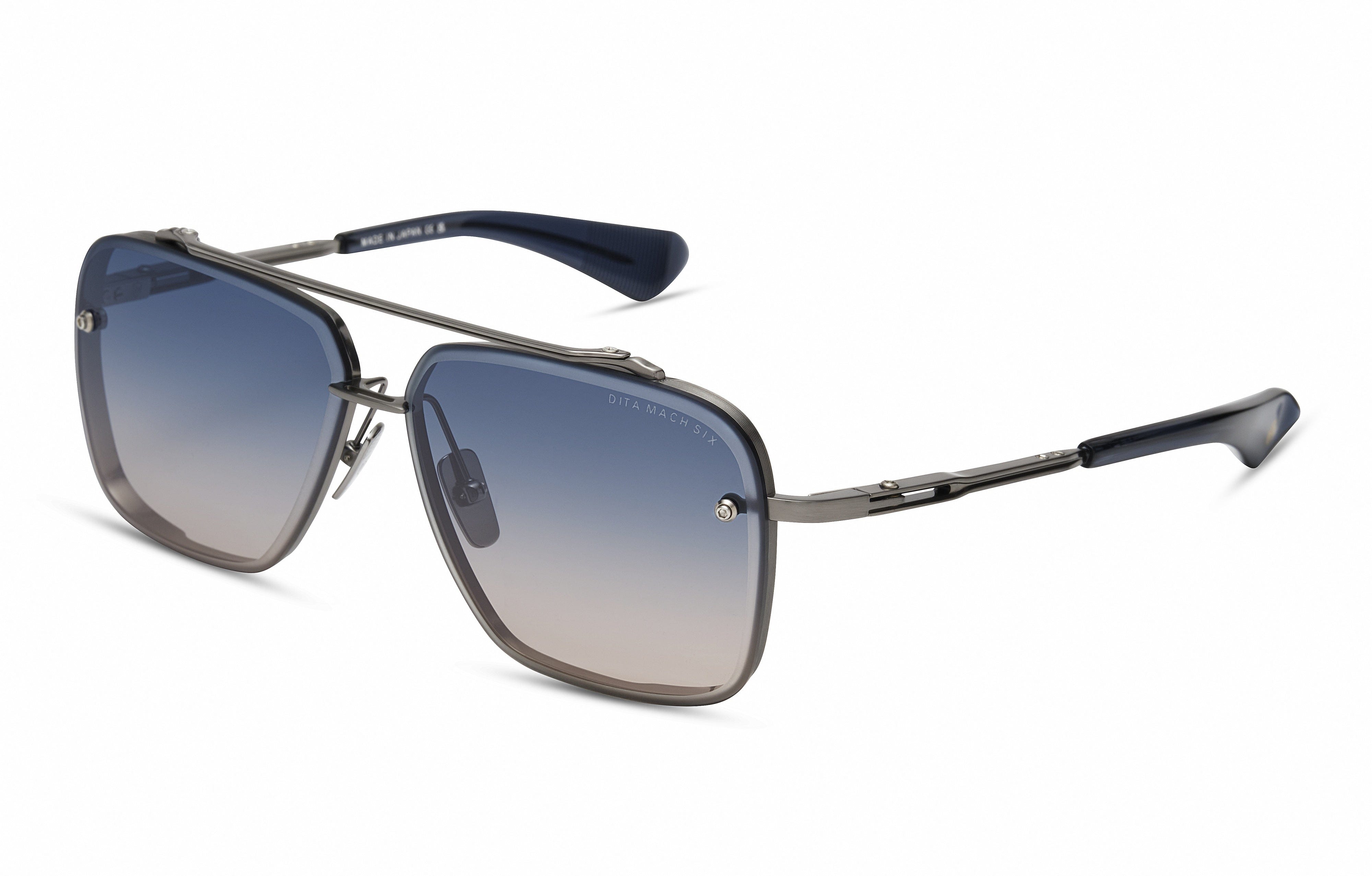 Mach Six DTS121-62-08 antique silver raw titanium/moon shores gradient lens