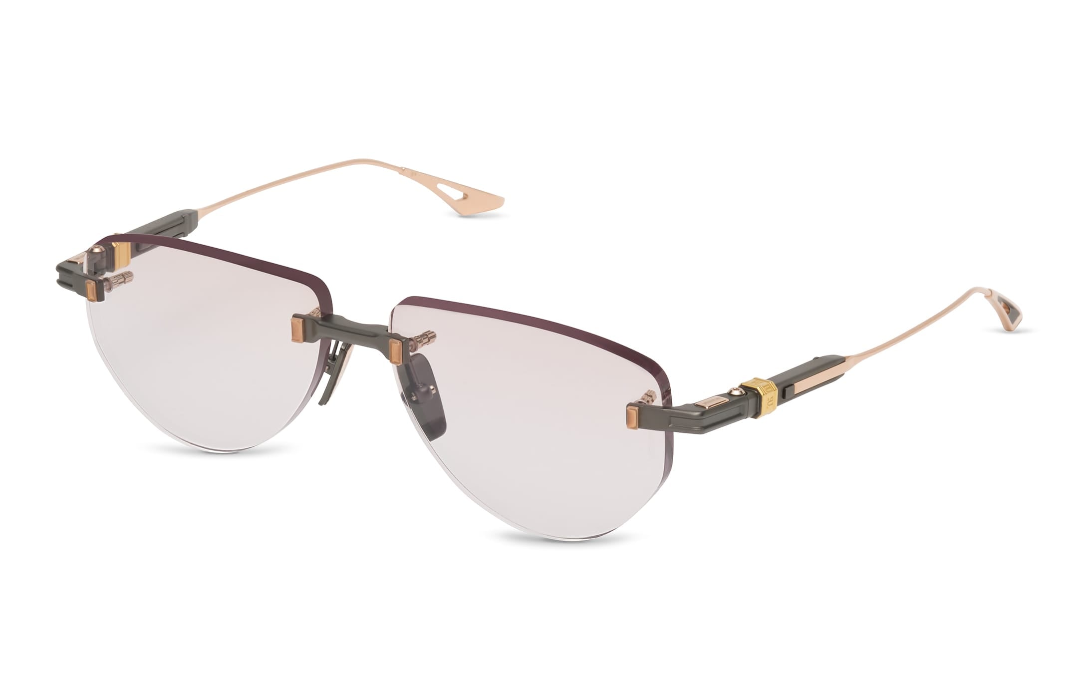 EPLX.23 DEX023-A-03 black iron dual gold rose gold/brown to clear gradient AR lens