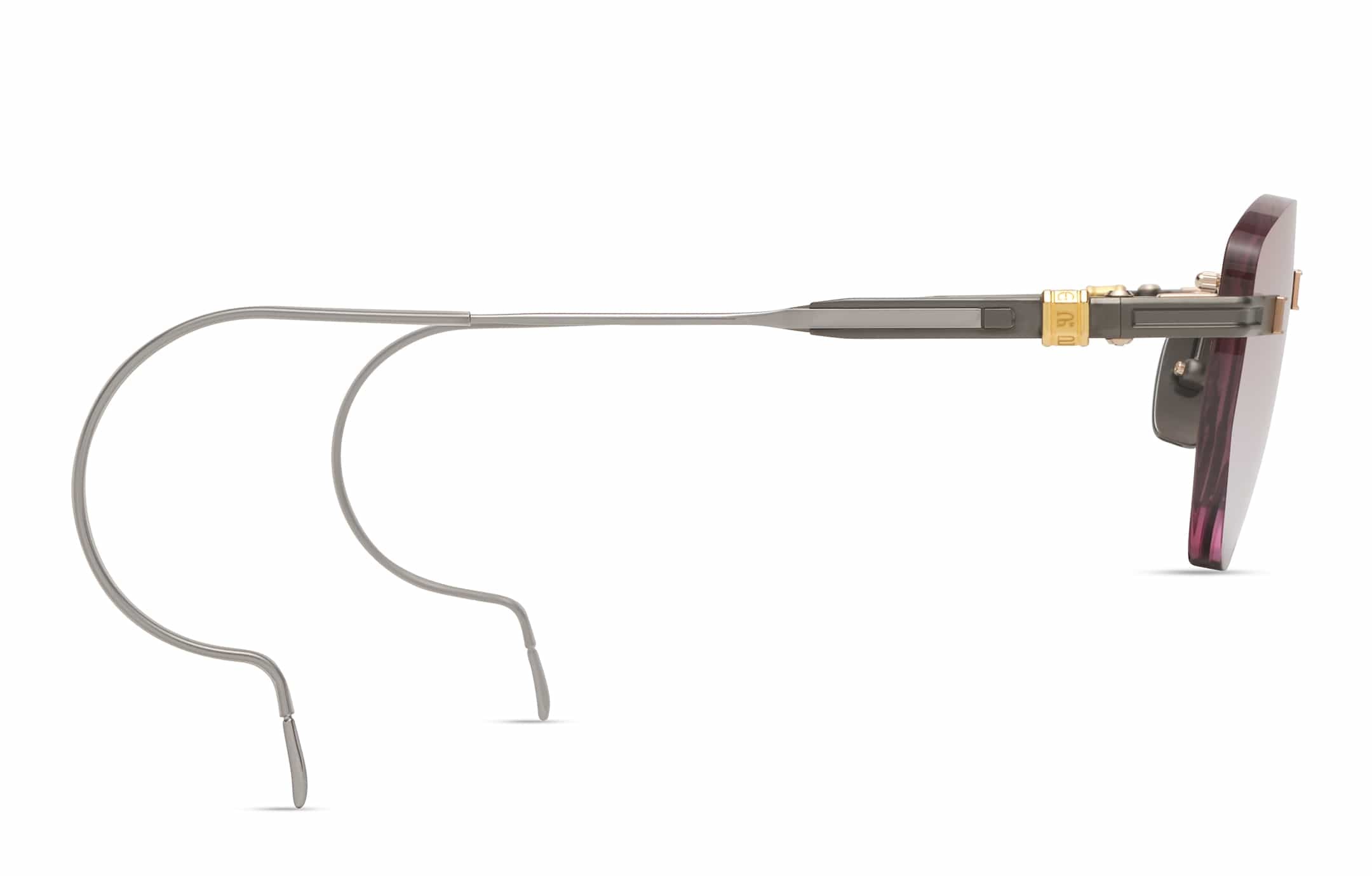 EPLX.23 DEX023-A-03 black iron dual gold rose gold/brown to clear gradient AR lens