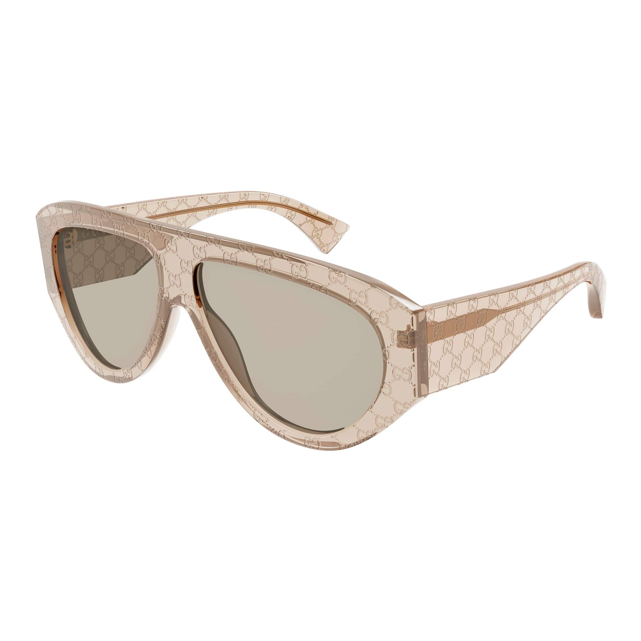 GG2128S 005 transparent brown patterned frame/light beige tint lens
